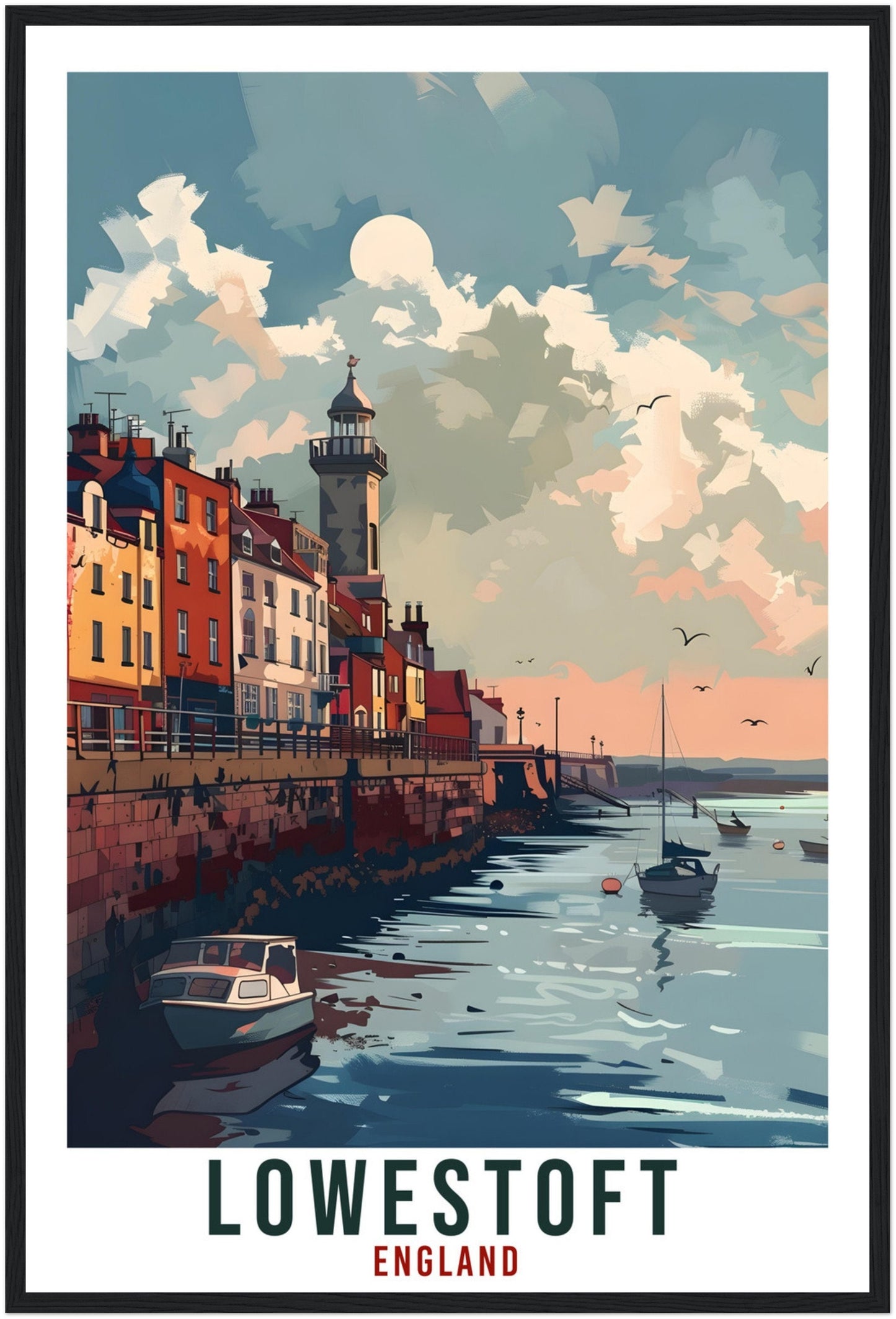 Lowestoft Travel Print Wall Art Wall Hanging Home Living Décor Lowestoft Gift Art Lovers Gift UK Artwork Gift Print England Travel Poster