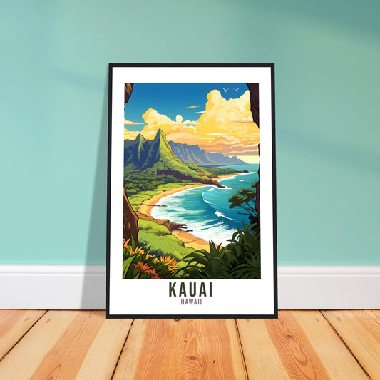 Kauai Hawaii Travel Print Kauai Wall Art Home Décor Kauai Wall Hanging Illustration Gift For Art Lovers Hawaii Art Lover Gift Print Artwork
