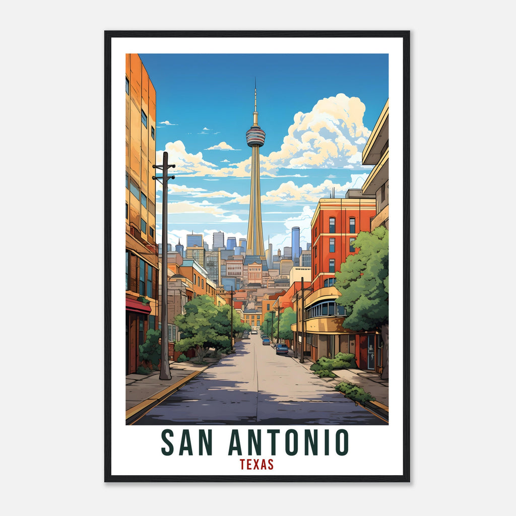 San Antonio Travel Print Texas Home Decoration USA City Wall Art Gift Wall Hanging Art Lover Texas Artwork San Antonio Skyline Travel Poster