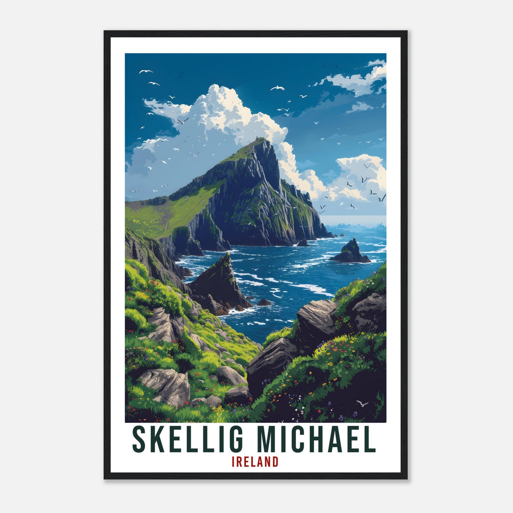 Skellig Michael Travel Print Kerry Ireland Coast Art Home Decoration Wall Art Wall Hanging Art Lover Artwork Ireland Skellig Michael Poster