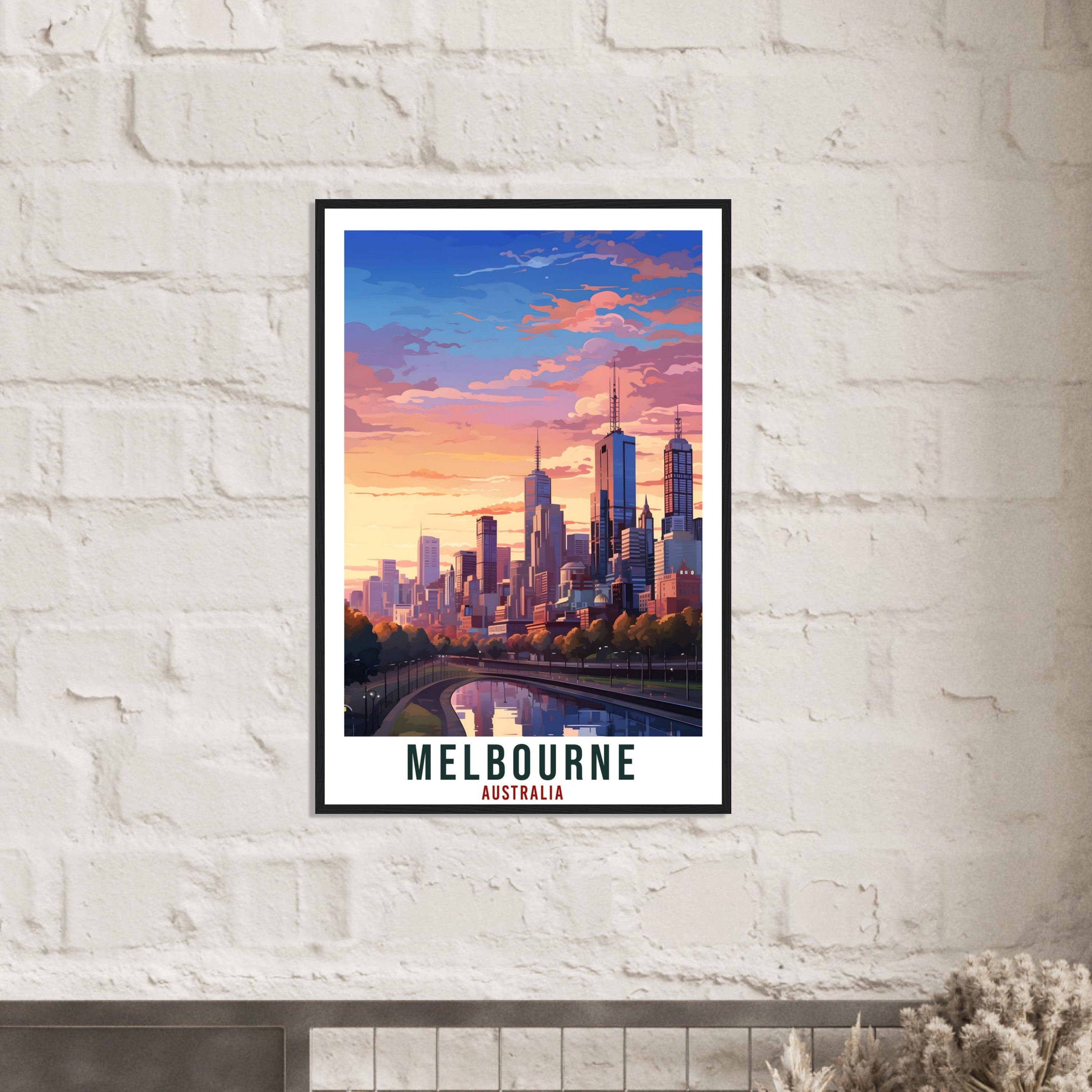 Melbourne Travel Poster Wall Art Melbourne Australia Cityscape Artwork Melbourne Art Gifts Melbourne Travel Print Australian Art Lover Gift