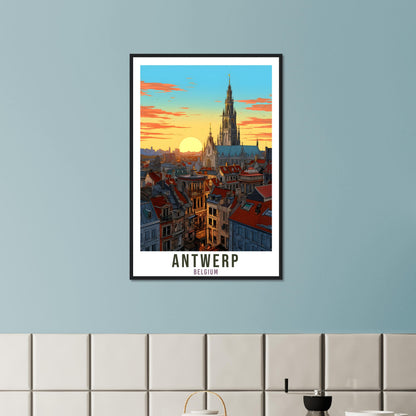 Antwerp Travel Poster Wall Art Antwerp Belgium Home Décor Artwork Wall Hanging Antwerp Art Gift Antwerp Travel Print Belgian Art Lovers Gift