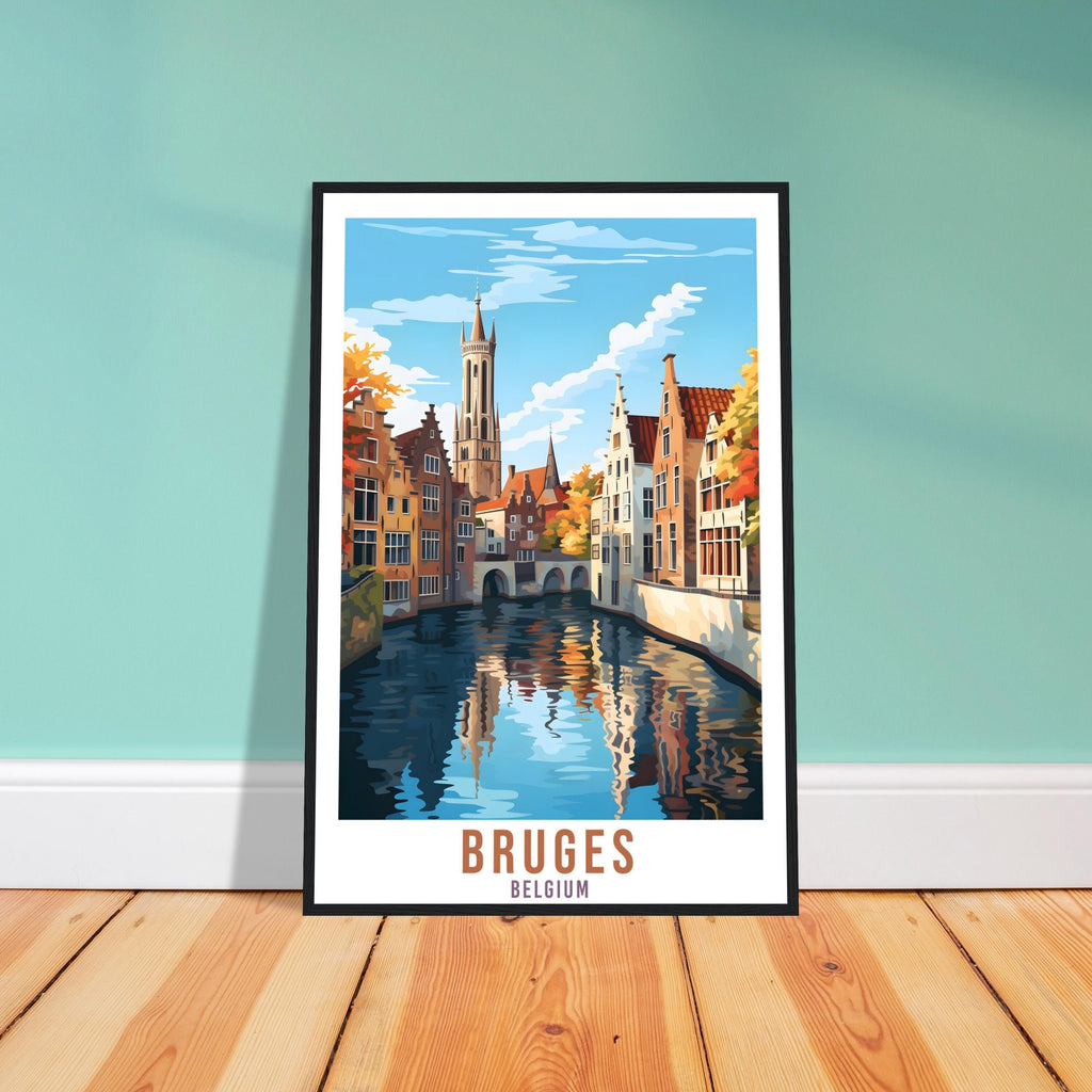 Bruges Travel Print Wall Art Bruges Belgium Home Décor Artwork Wall Hanging Bruges Art Gifts Bruges Travel Poster Belgian Art Lovers Gift