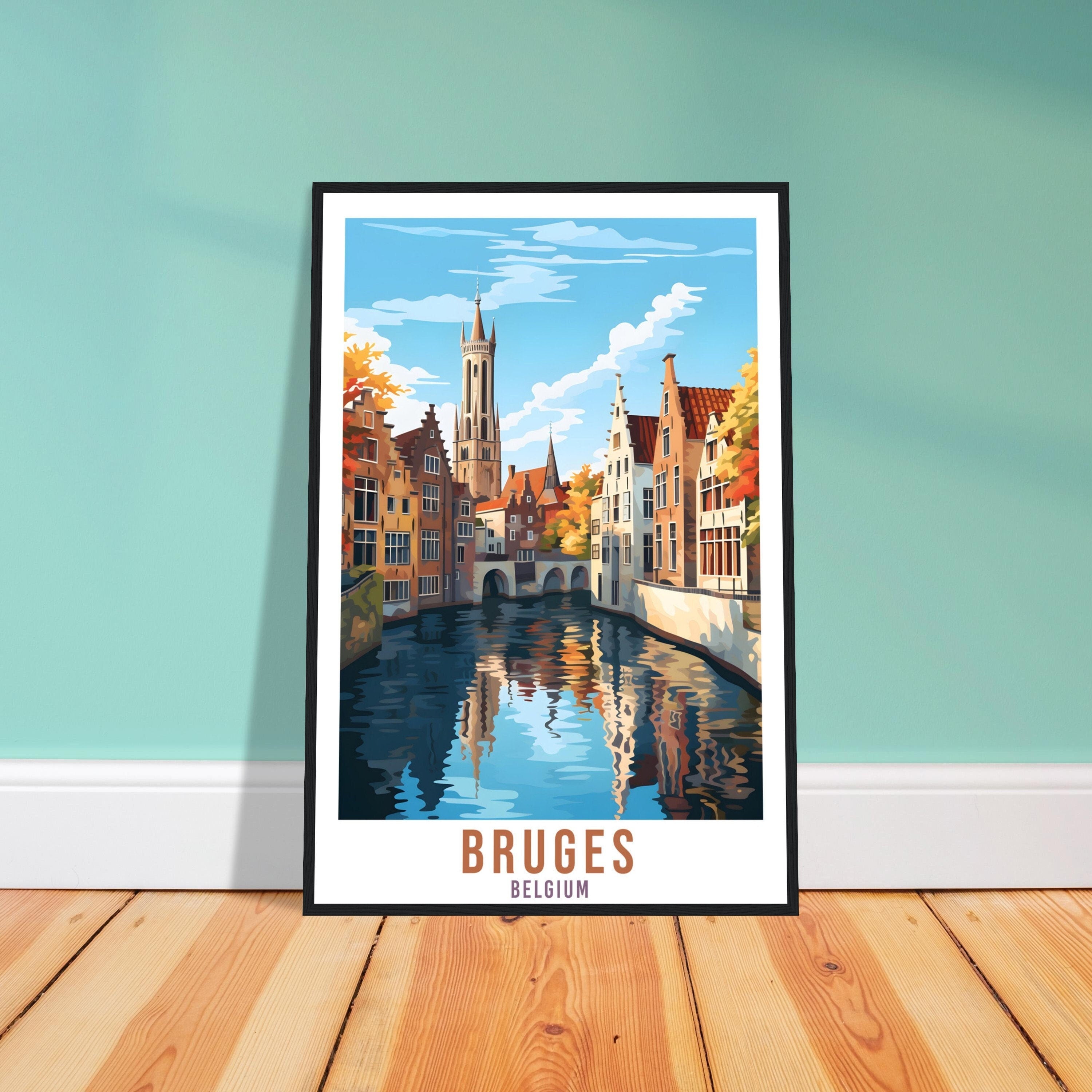 Bruges Travel Print Wall Art Bruges Belgium Home Décor Artwork Wall Hanging Bruges Art Gifts Bruges Travel Poster Belgian Art Lovers Gift