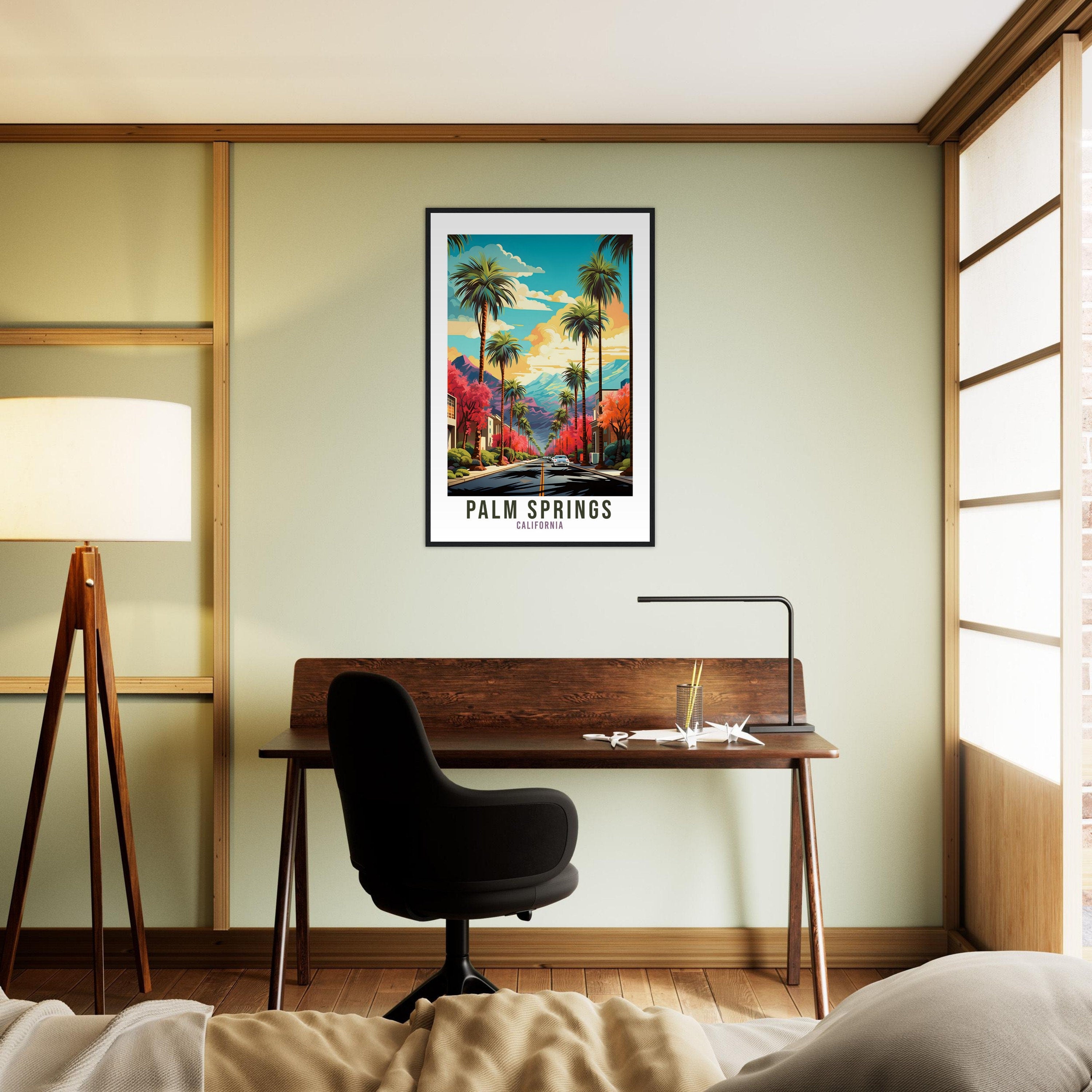 Palm Springs Travel Print Wall Art Palm Springs Sunset Wall Hanging Home Décor Palm Springs Gift Art Lovers California Art Print Gift