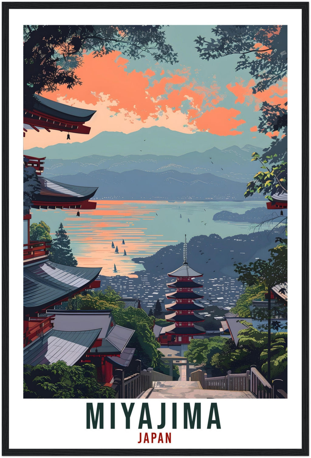 Miyajima Travel Print Japan Home Decoration Wall Art Gift Wall Hanging Art Lover Japanese Artwork Japan Miyajima Travel Poster City Print