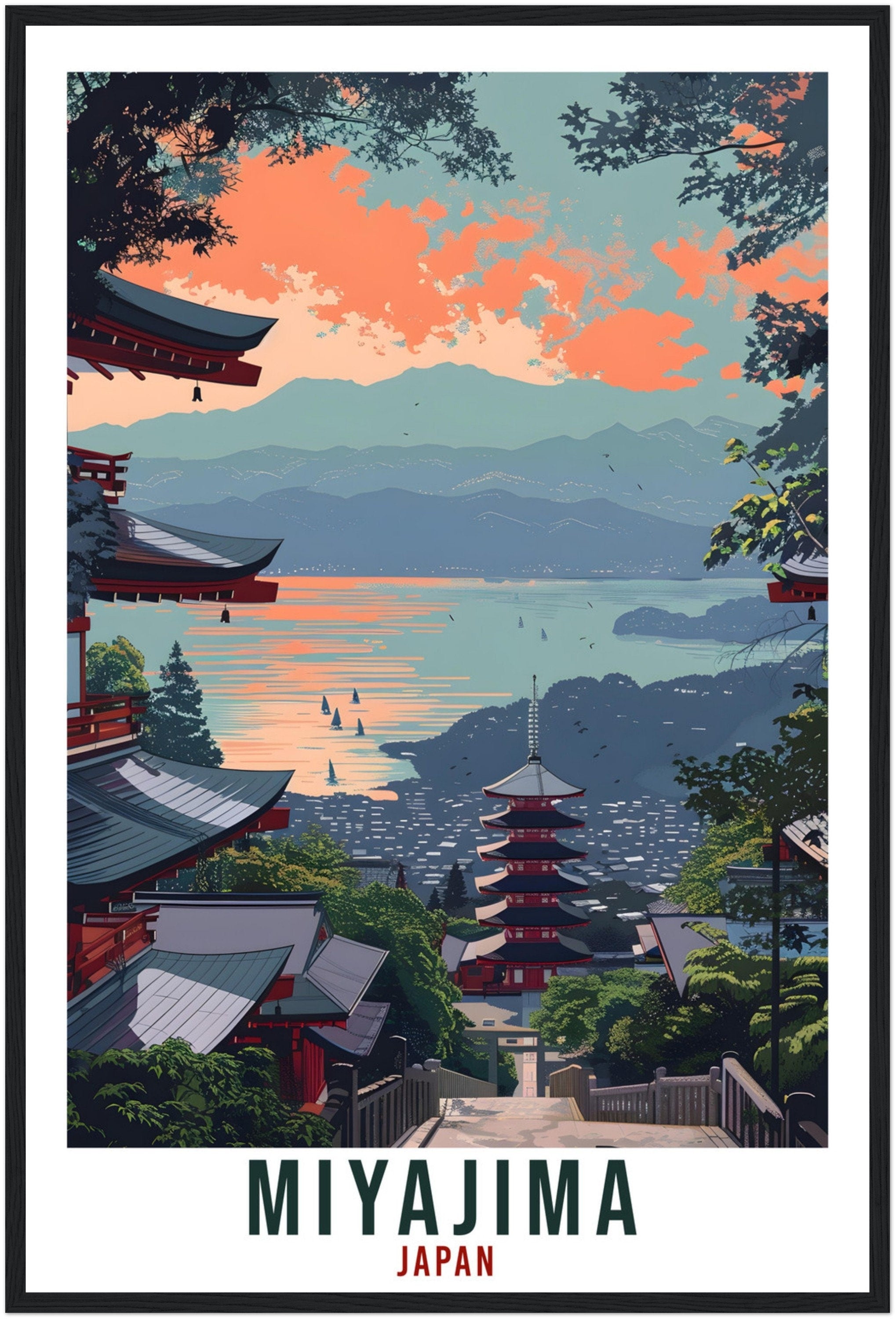 Miyajima Travel Print Japan Home Decoration Wall Art Gift Wall Hanging Art Lover Japanese Artwork Japan Miyajima Travel Poster City Print