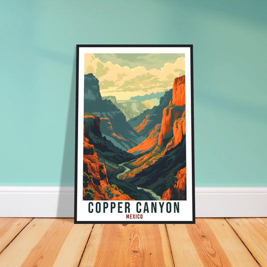 Copper Canyon Mexico Travel Print Mexico Wall Art Wall Hanging Home Décor Copper Canyon Gift Mexico Artwork Gift South America Travel Poster