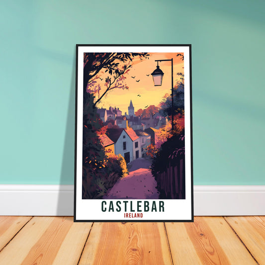 Castlebar Travel Print Ireland Home Decor Castlebar Wall Art Wall Hanging Art Lover Irish Artwork Travel Poster Castlebar Ireland Travel Art