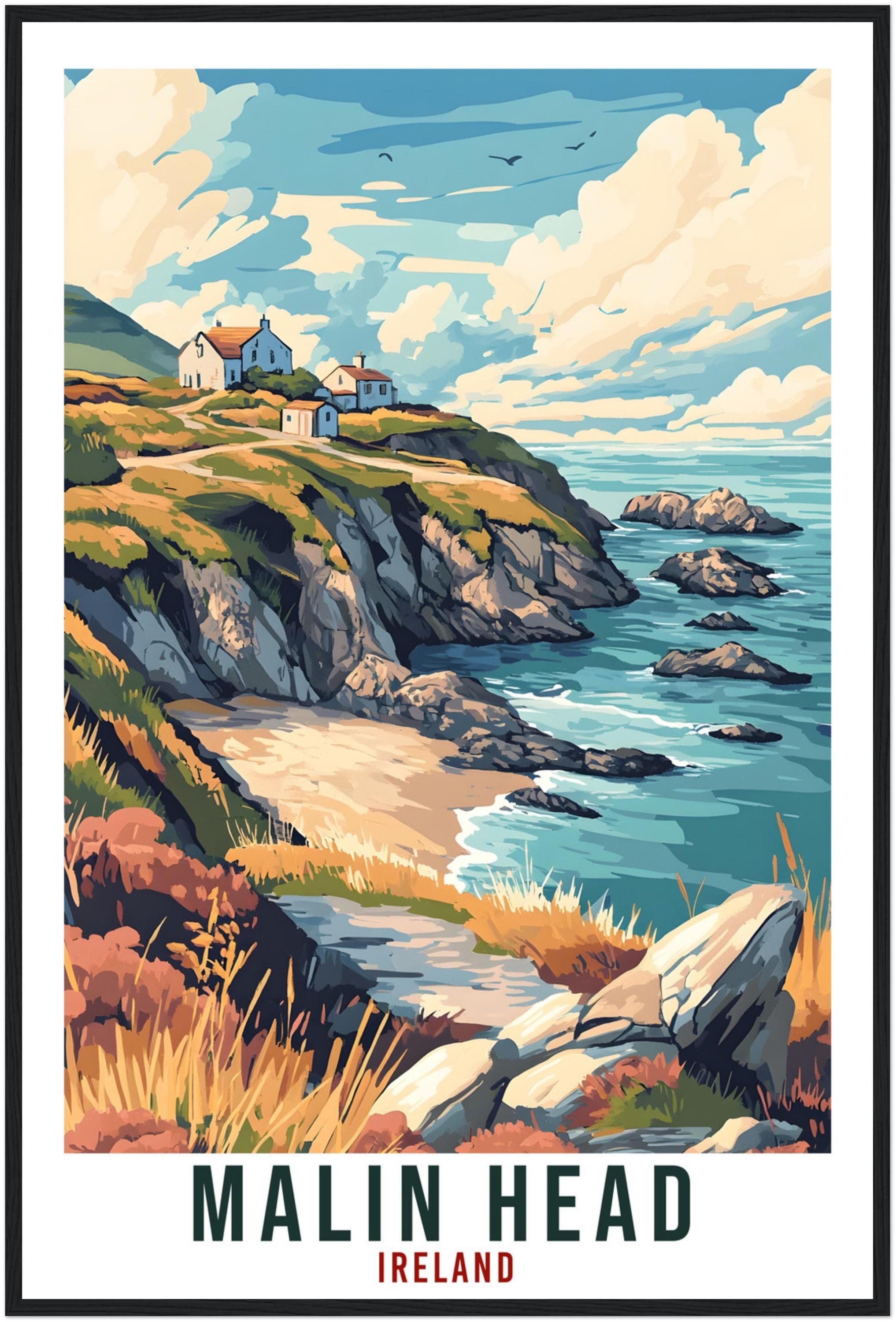 Malin Head Travel Print Ireland Home Decor Malin Head Wall Art Wall Hanging Art Lover Irish Artwork Travel Poster Malin Head Ireland Travel