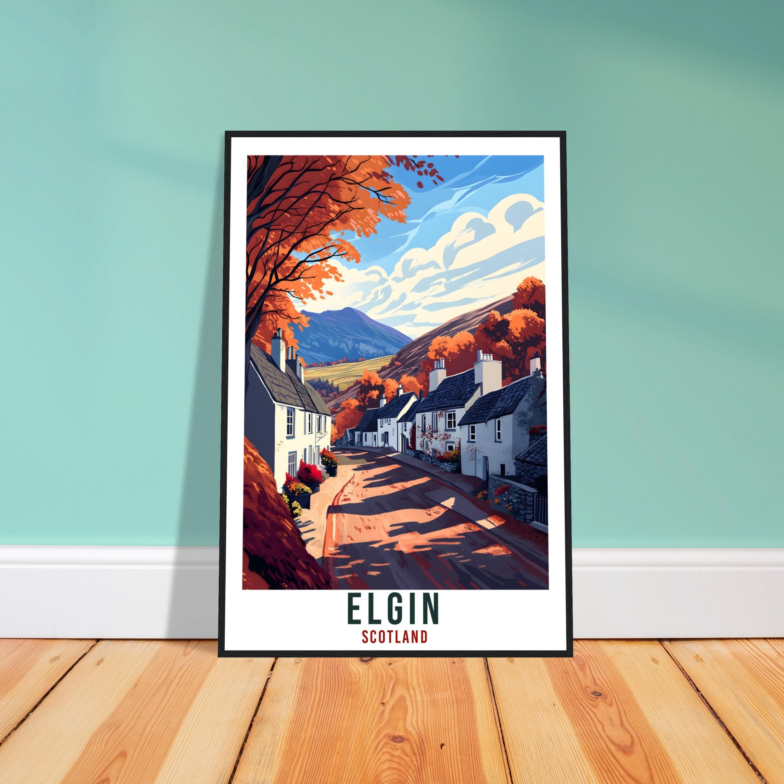 Elgin Travel Print Scotland Home Decor Elgin Wall Art Wall Hanging Art Lover Scotland Artwork Travel Poster Elgin Travel Art Elgin Scotland