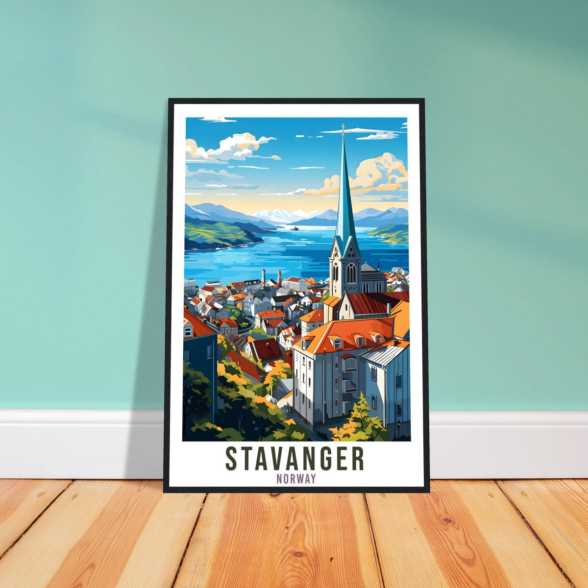 Stavanger Norway Travel Print Stavanger Wall Hanging Norway Arctic Stavanger Travel Poster Northern Norway Wall Art Stavanger Travel Poster