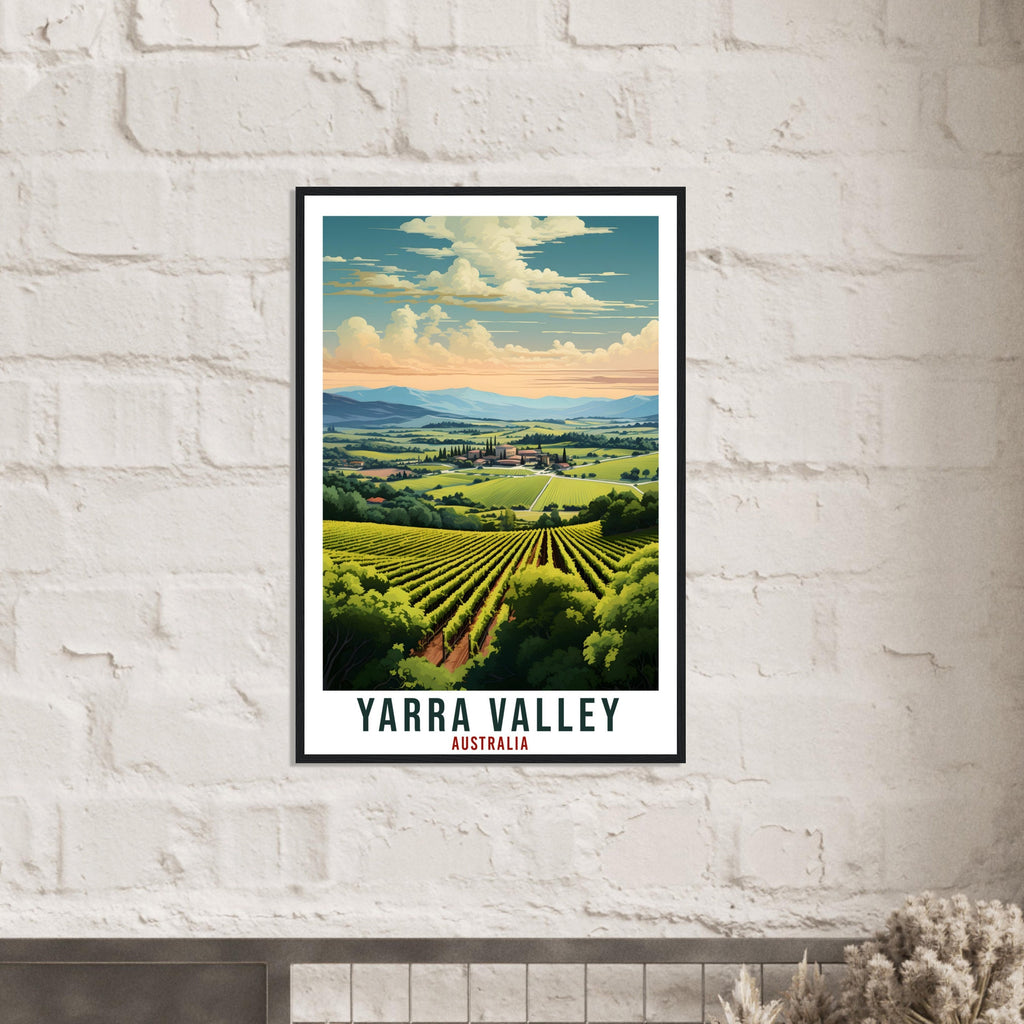 Yarra Valley Travel Poster Wall Art Yarra Valley Australia Home Décor Artwork Wall Hanging  Yarra Valley Vineyard Australian Travel Print