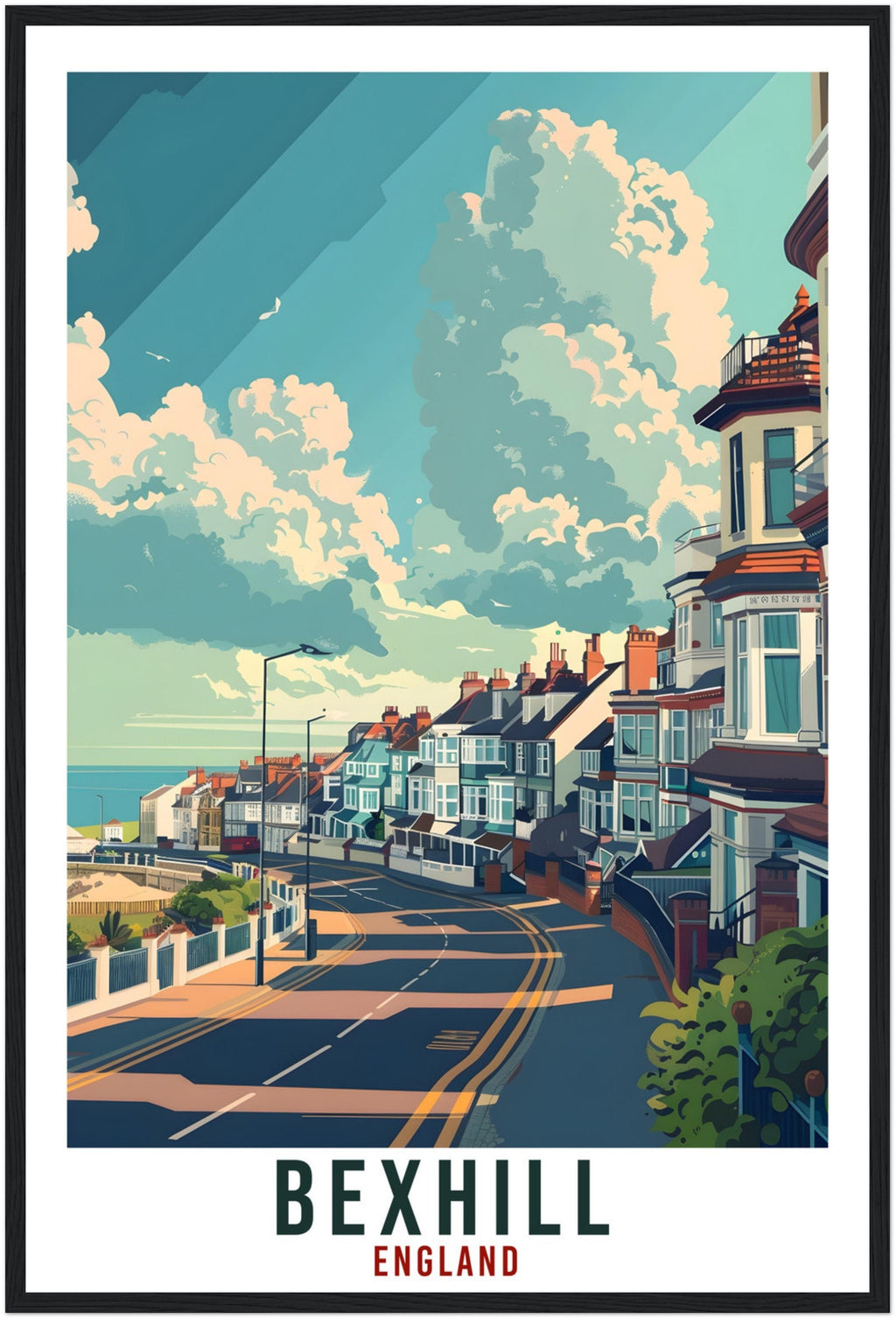 Bexhill Travel Print Wall Art Bexhill Wall Hanging Home Living Décor Bexhill Gift Art Lovers Gift Artwork Gift Print England Travel Poster