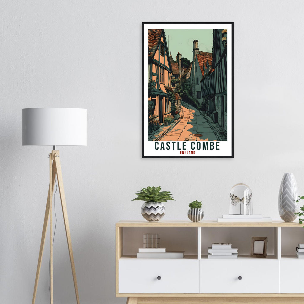 Castle Combe Travel Poster England Wall Art England Wall Hanging Home Décor Gift Art Lovers English Artwork Gift Print Castle Combe Print