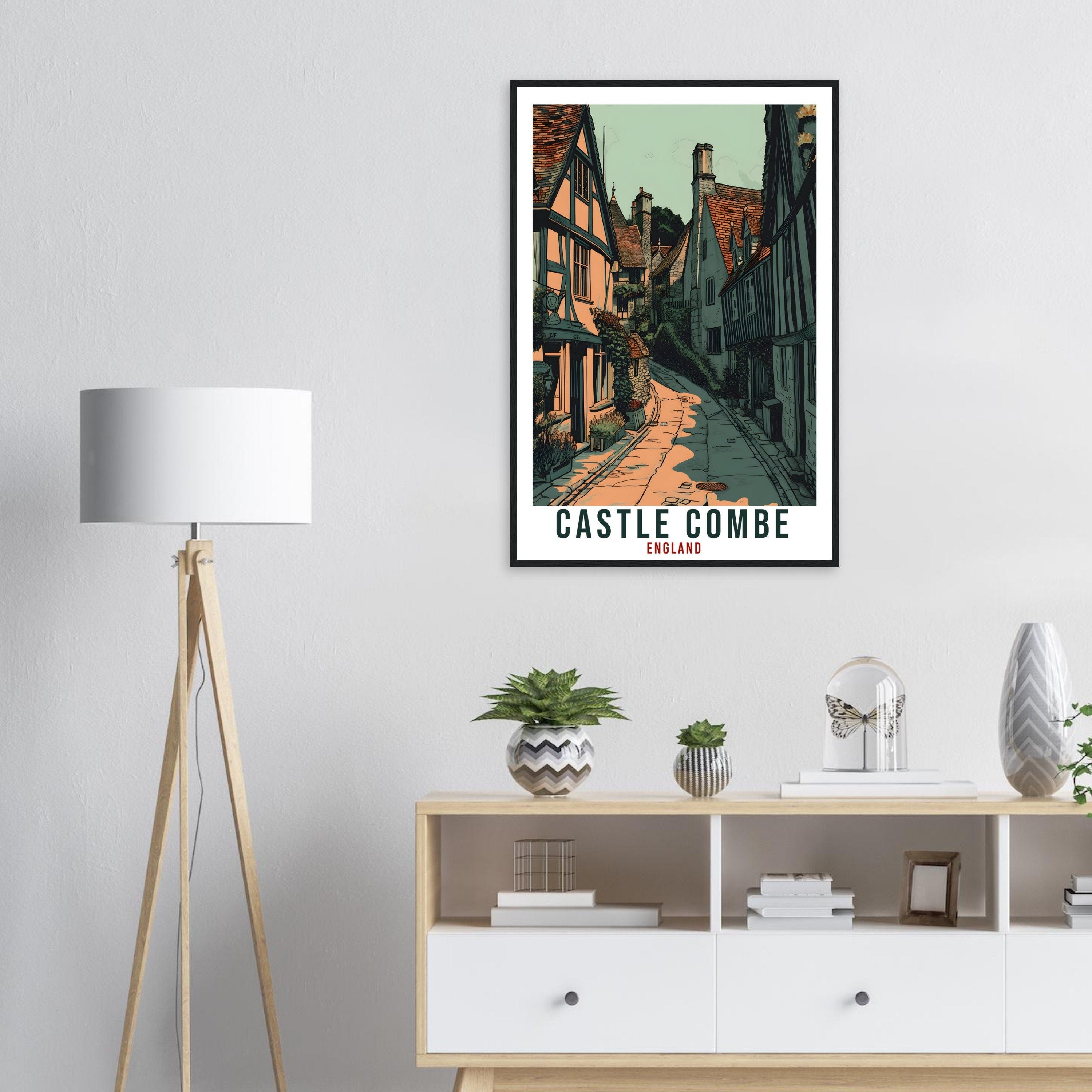 Castle Combe Travel Poster England Wall Art England Wall Hanging Home Décor Gift Art Lovers English Artwork Gift Print Castle Combe Print