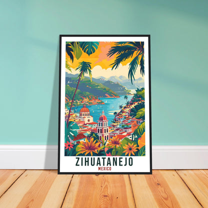 Zihuatanejo Mexico Travel Print Mexico Wall Art Wall Hanging Home Décor Zihuatanejo Mexico Landmark Artwork Travel Art Mexican Travel Poster