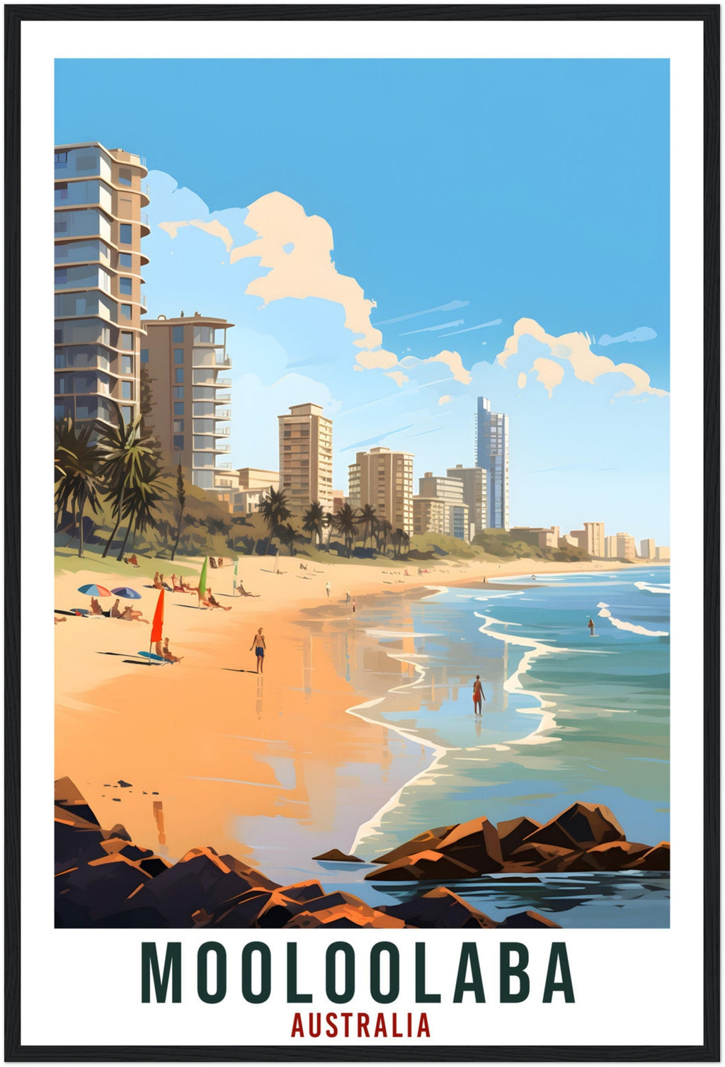 Mooloolaba Travel Poster Wall Art Mooloolaba Australia Home Décor Artwork Wall Hanging Mooloolaba Travel Print Australian Art Lovers Gifts