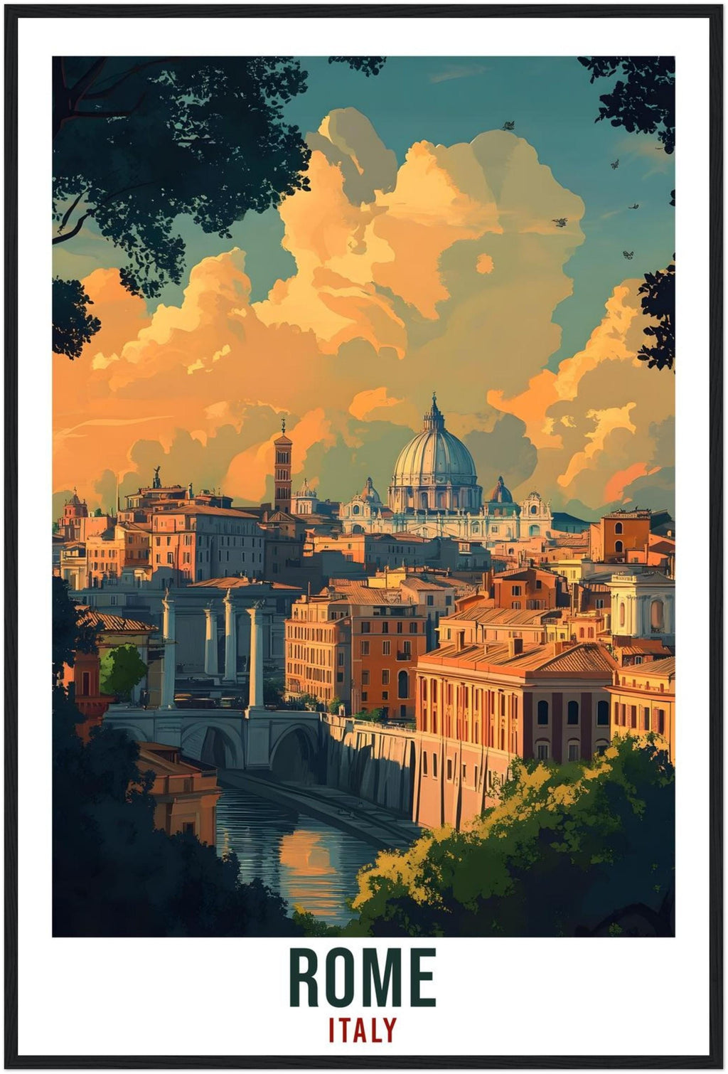 Rome Travel Print Italy Home Decor Rome Wall Art Gift Wall Hanging Art Lover Rome Italy Artwork Travel Poster Rome Italian Travel Art