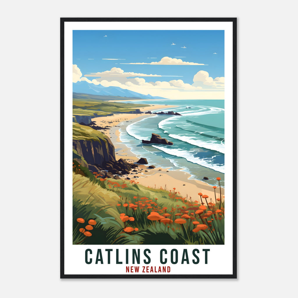 Catlins Coast Travel Print Wall Art Catlins Coast New Zealand Wall Hanging Artwork Gift Catlins Coast Travel Poster New Zealand Art Lovers