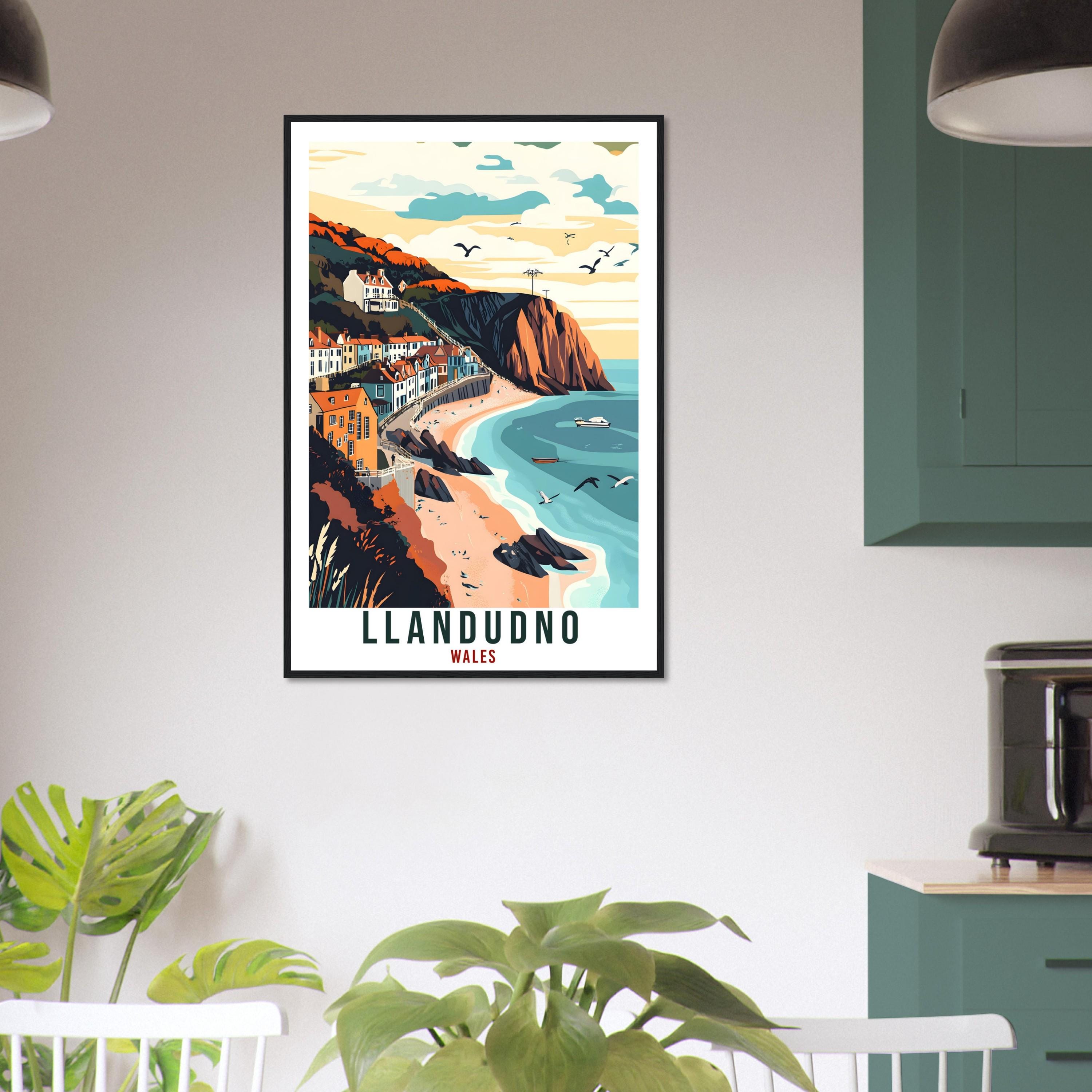 Llandudno Travel Print Wales Home Decor Llandudno Wall Art Wall Hanging Art Lover Wales Artwork Travel Poster Llandudno Travel Art Gift