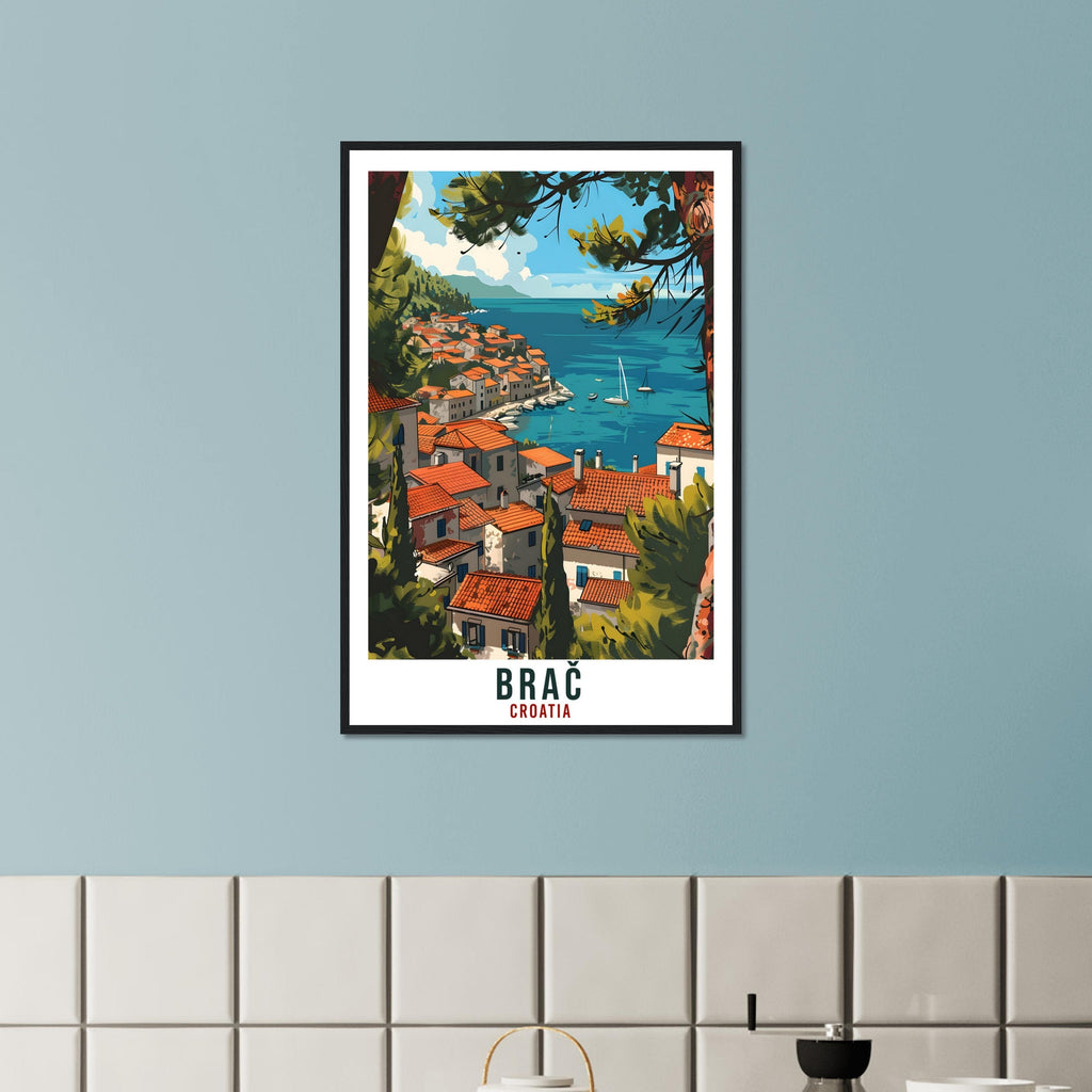 Brač Travel Print Croatian Island Wall Art Wall Hanging Home Décor Brač Croatia Landmark Artwork Gift Brač Croatia Holiday Travel Poster