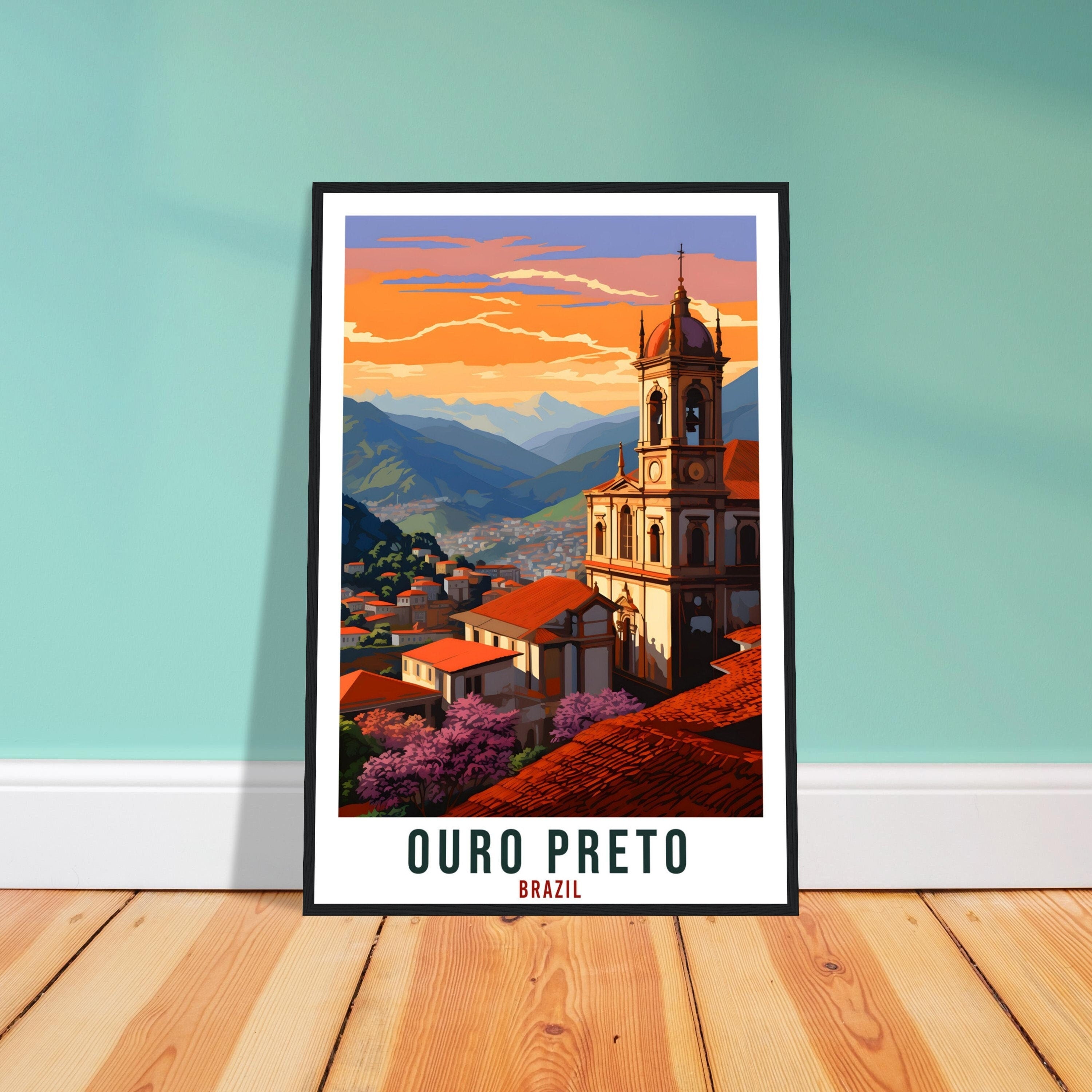 Ouro Preto Travel Print Wall Art Ouro Preto Brazil Wall Hanging Artwork Ouro Preto Art Gifts Ouro Preto Travel Poster Brazil Art Lovers Gift