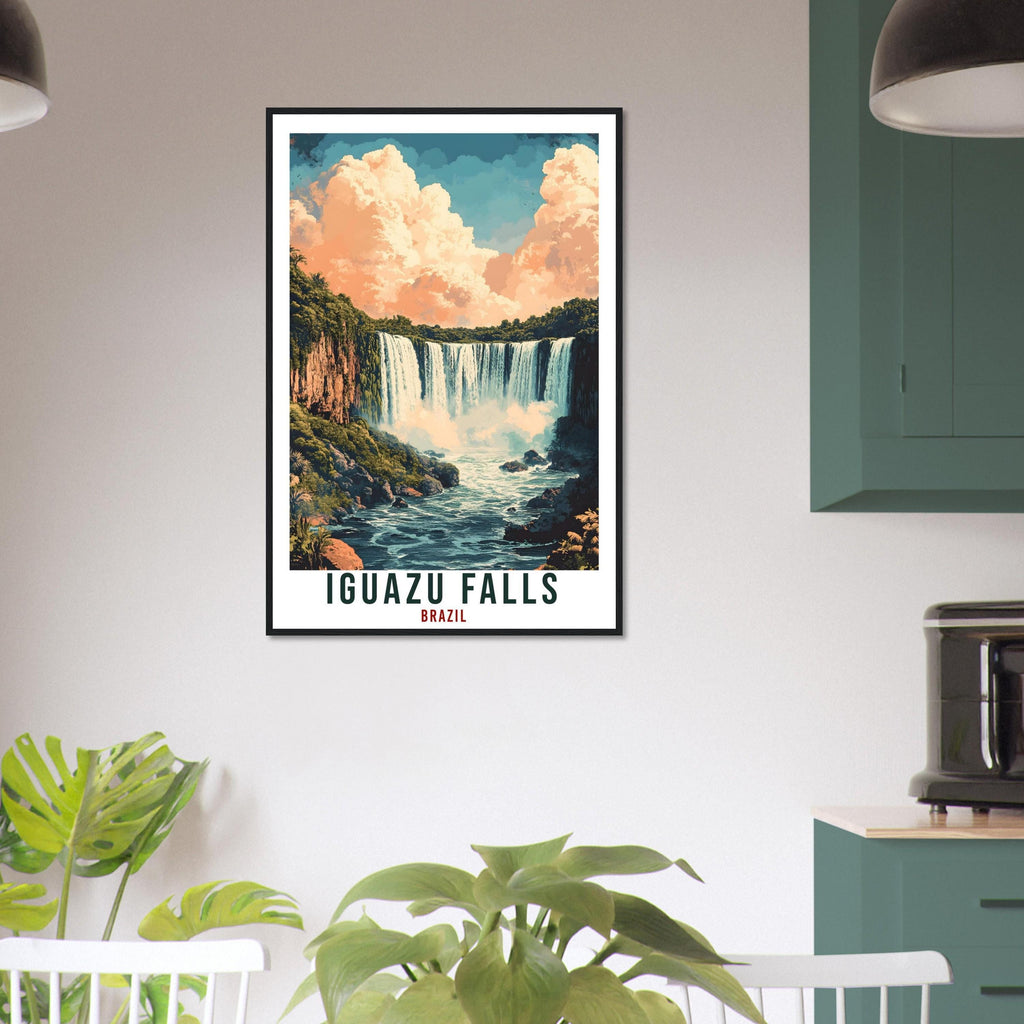 Iguazu Falls Travel Print Brazil Home Decor Iguazu Wall Art Gift Wall Hanging Art Lover Iguazu Falls Brazil Artwork Travel Poster Travel Art