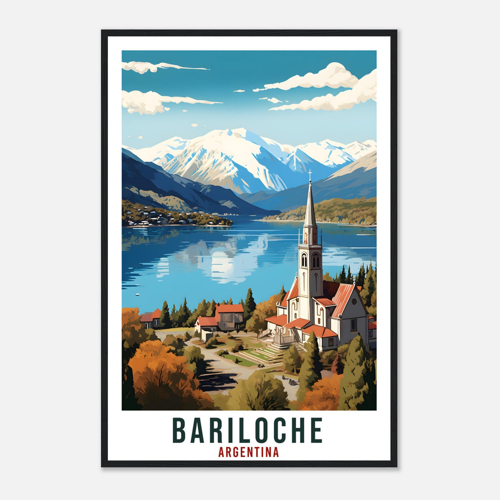 Bariloche Travel Poster Wall Art Bariloche Argentina City Landscape Artwork Bariloche Art Gifts Bariloche Travel Print Argentinian Art Lover