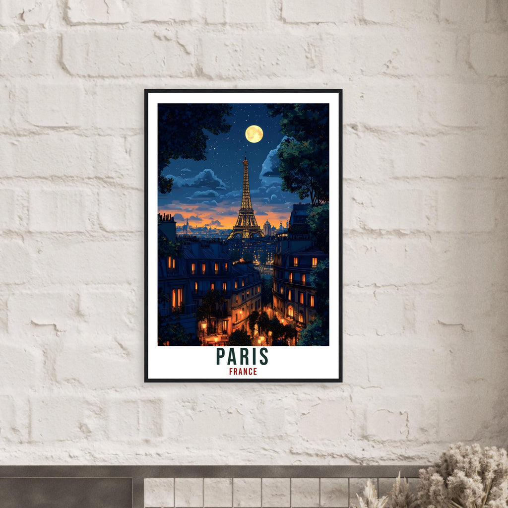 Paris Travel Print Eiffel Tower At Night Home Decor Paris Wall Art Gift Wall Hanging Art Lover Paris France Artwork Travel Poster Travel Art