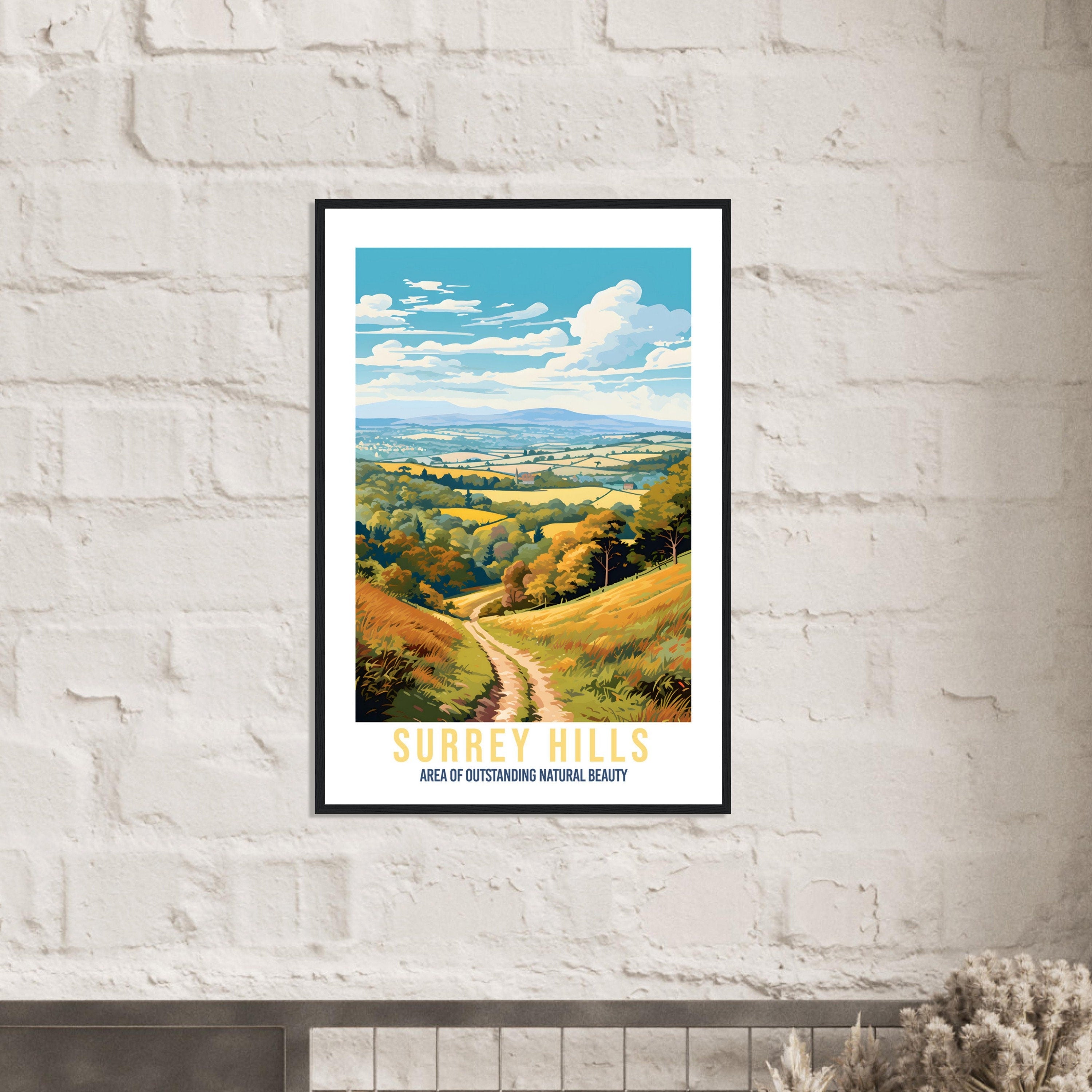 Surrey Hills Travel Print Surrey Hills Home Decoration Mountain Landscape England Nature Wall Hanging Surrey Hills Artwork Travel Poster