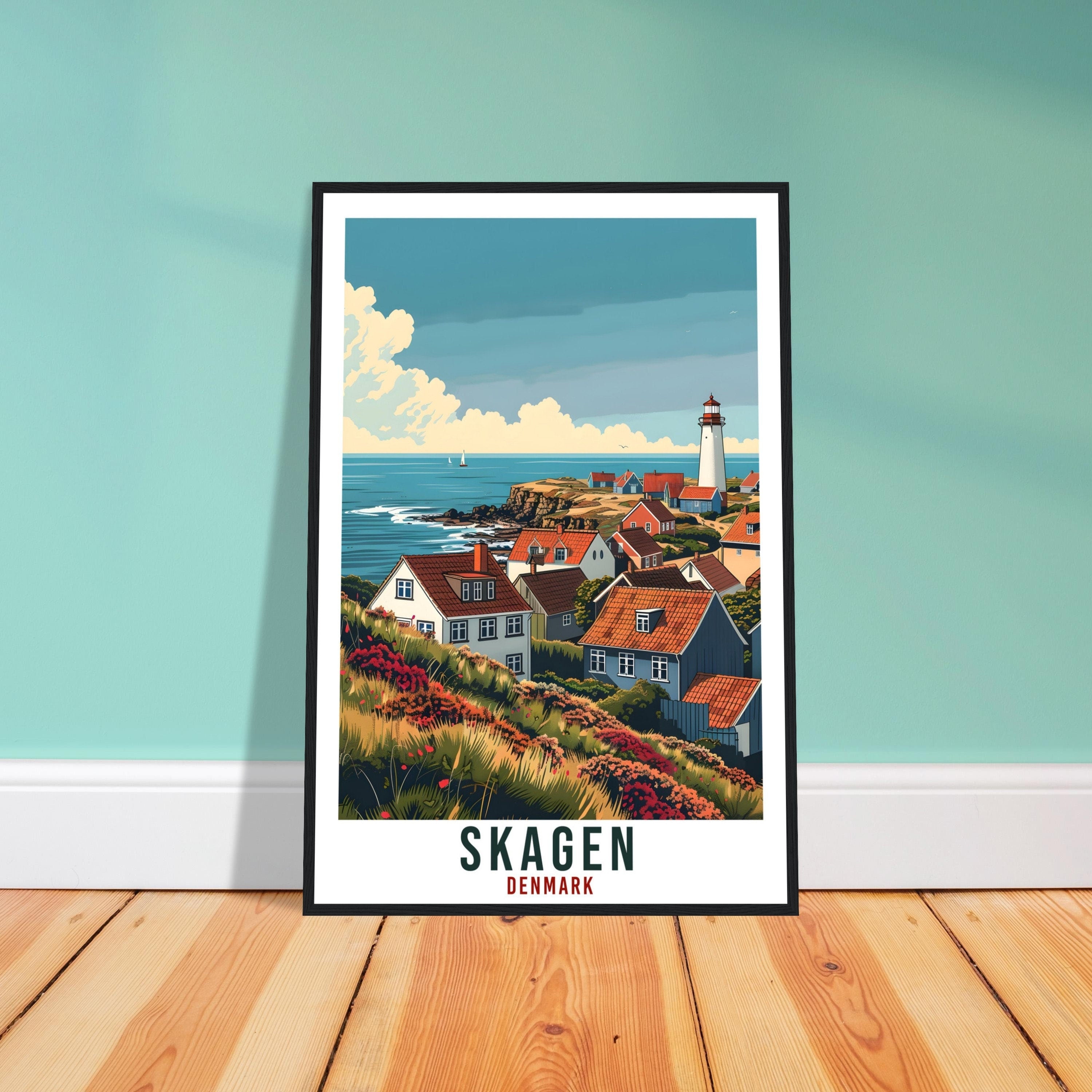 Skagen Travel Print Denmark Wall Art Wall Hanging Home Living Décor Skagen Gift Art Lovers Gift Denmark Artwork Gift Danish Travel Poster