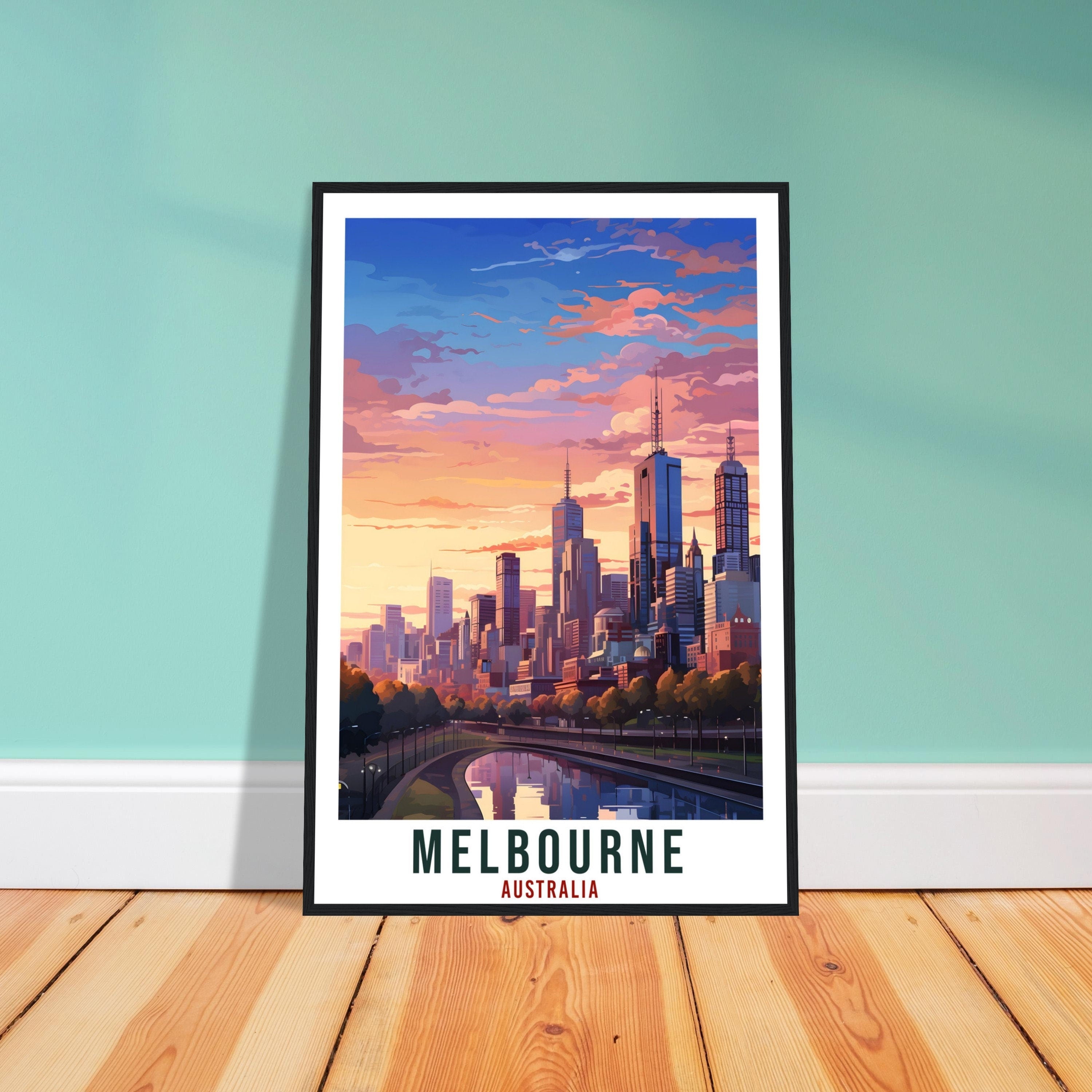 Melbourne Travel Poster Wall Art Melbourne Australia Cityscape Artwork Melbourne Art Gifts Melbourne Travel Print Australian Art Lover Gift