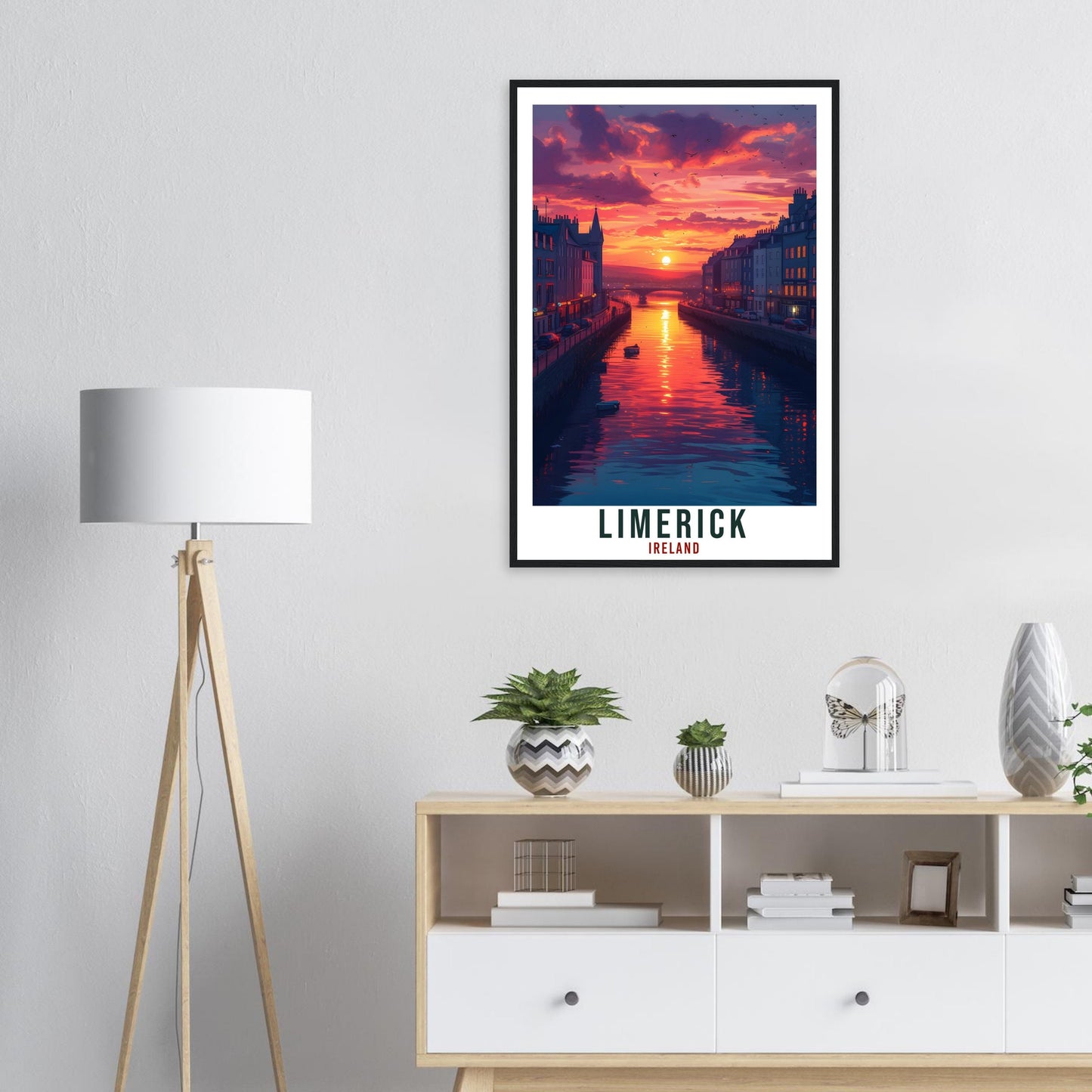 Limerick Travel Print Ireland Home Decoration Limerick  Wall Art Gift Wall Hanging Art Lover Irish Artwork Ireland Limerick  Travel Poster
