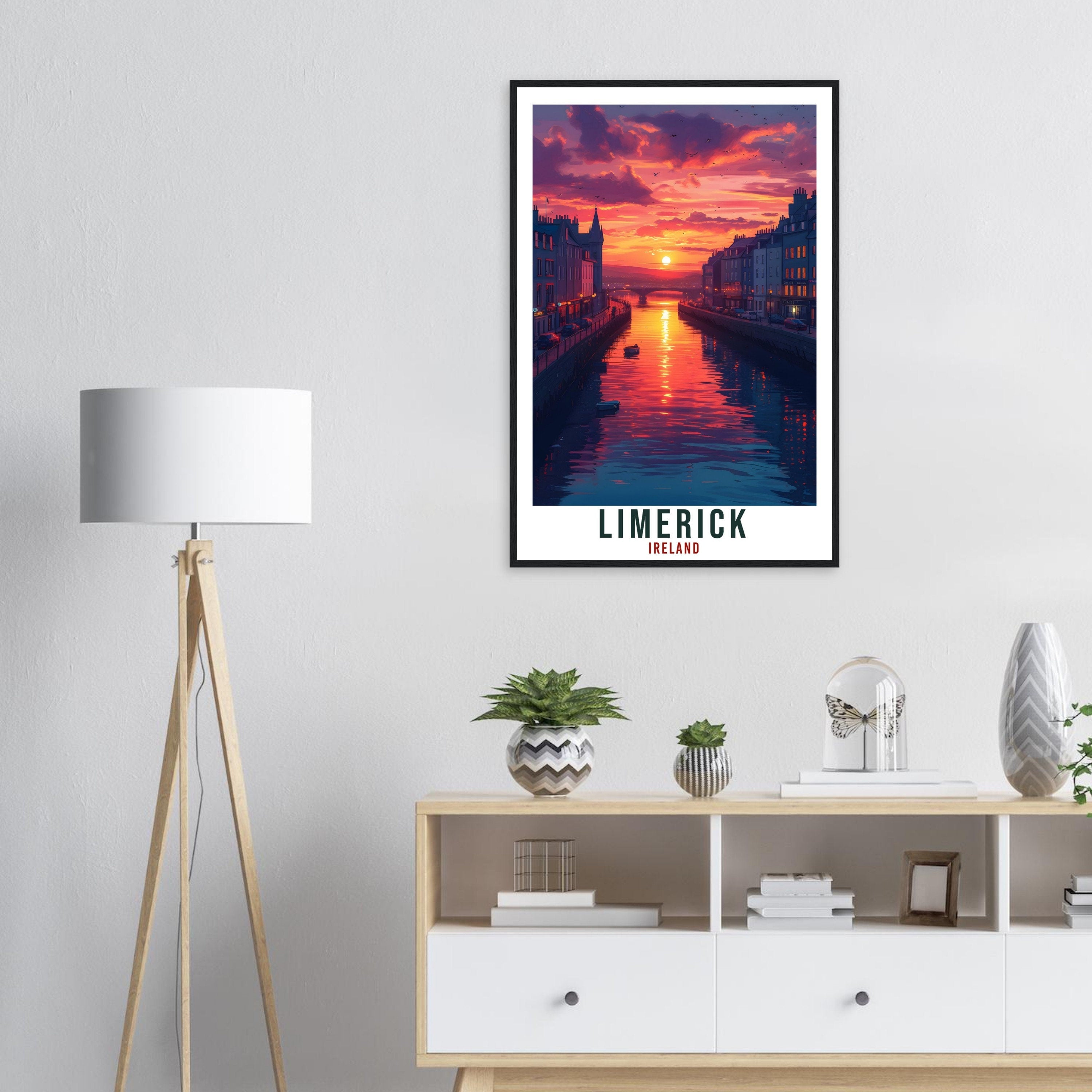 Limerick Travel Print Ireland Home Decoration Limerick  Wall Art Gift Wall Hanging Art Lover Irish Artwork Ireland Limerick  Travel Poster
