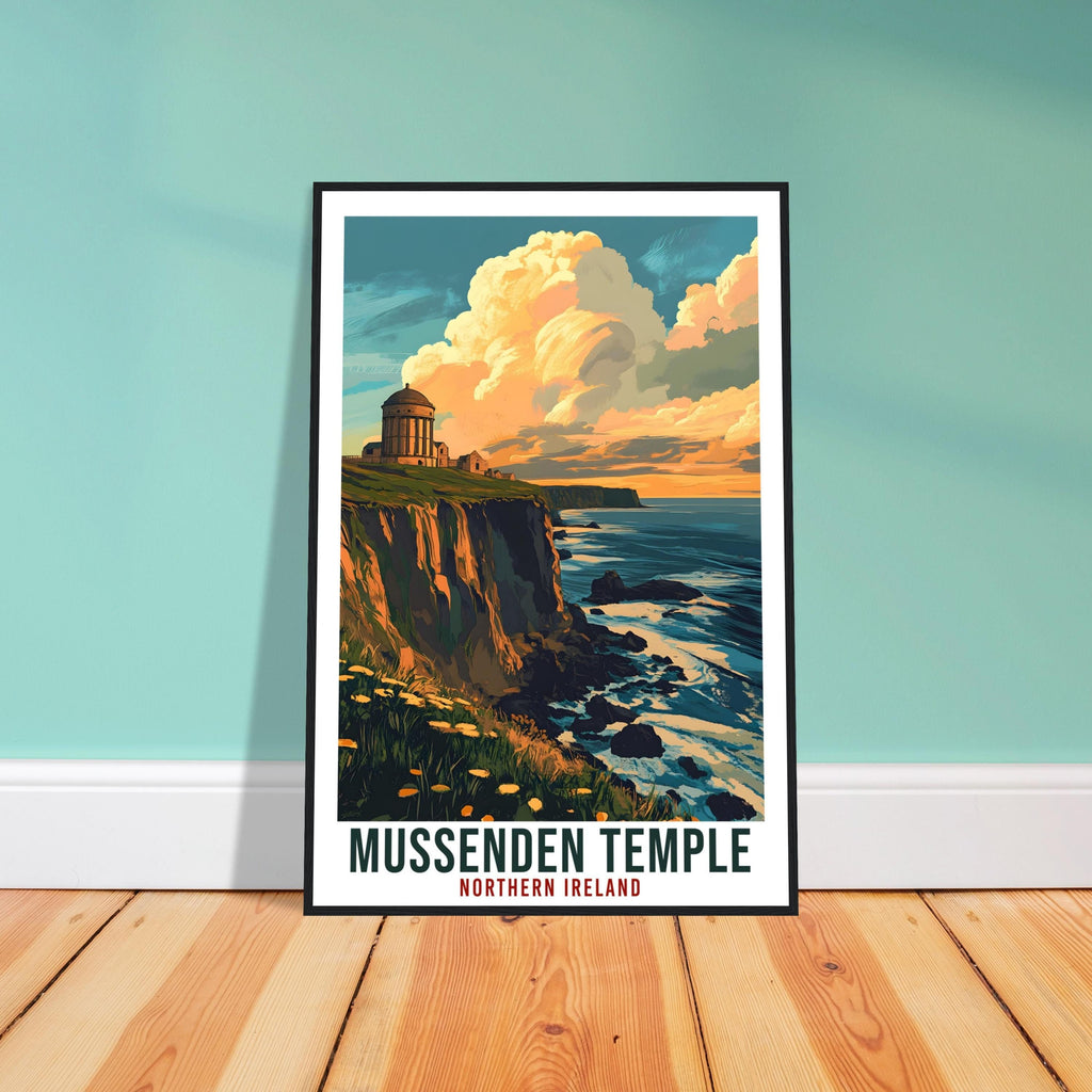 Mussenden Temple Travel Print Northern Ireland Home Decor PLACE Wall Art Wall Hanging Art Lover Artwork Travel Poster North Coast Travel Art
