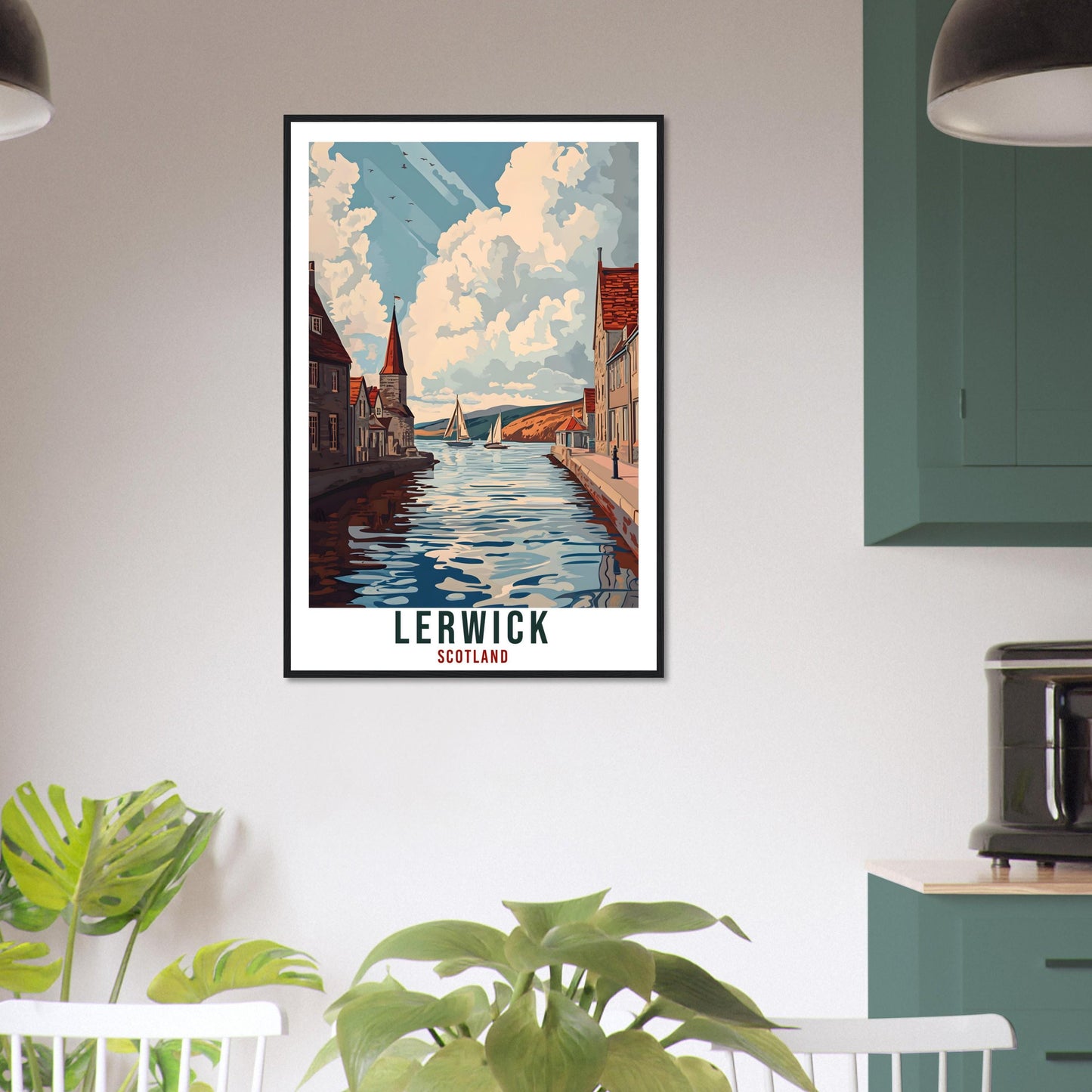 Lerwick Travel Print Scotland Home Decor Lerwick Wall Art Wall Hanging Art Lover Scotland Artwork Travel Poster Lerwick Travel Art Gift