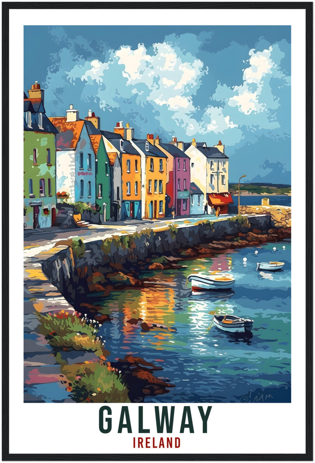 Galway Travel Print Ireland Home Decoration Irish City Wall Art Gift Wall Hanging Art Lover Irish Artwork Ireland Galway Travel Poster
