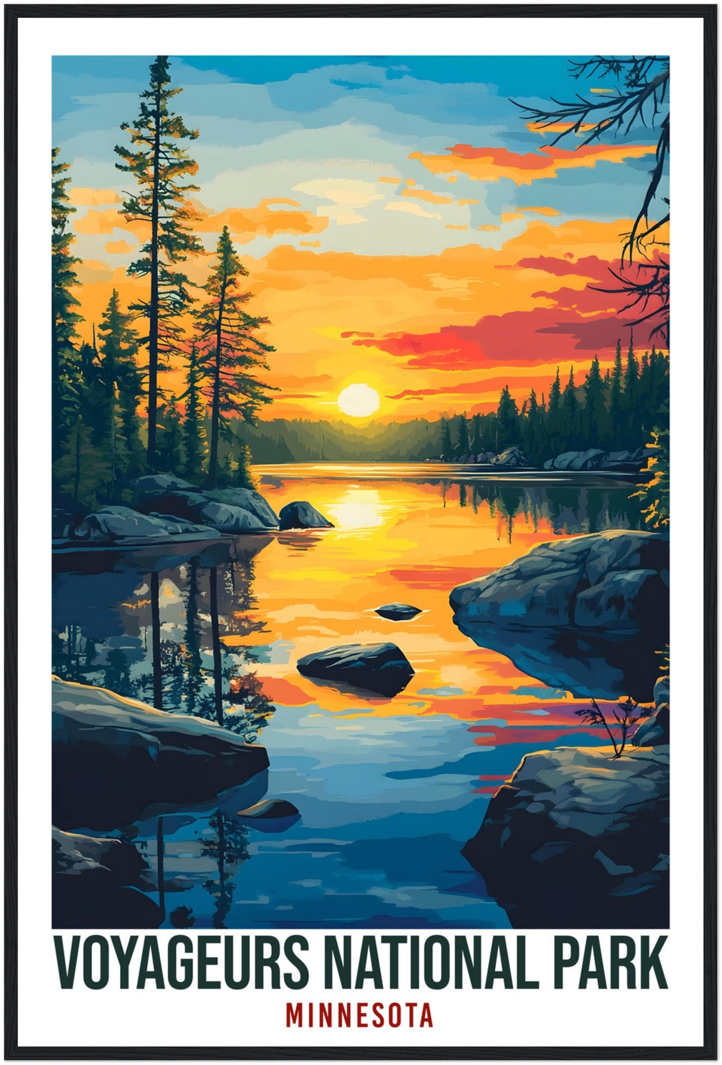 Voyageurs National Park Minnesota USA Travel Print Wall Art Wall Hanging Home Décor Voyageurs Gift Travel Art USA  Artwork Travel Poster