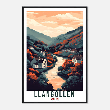 Llangollen Travel Print Wales Home Decor Llangollen Wall Art Wall Hanging Art Lover Wales Artwork Travel Poster Llangollen Travel Art Gift