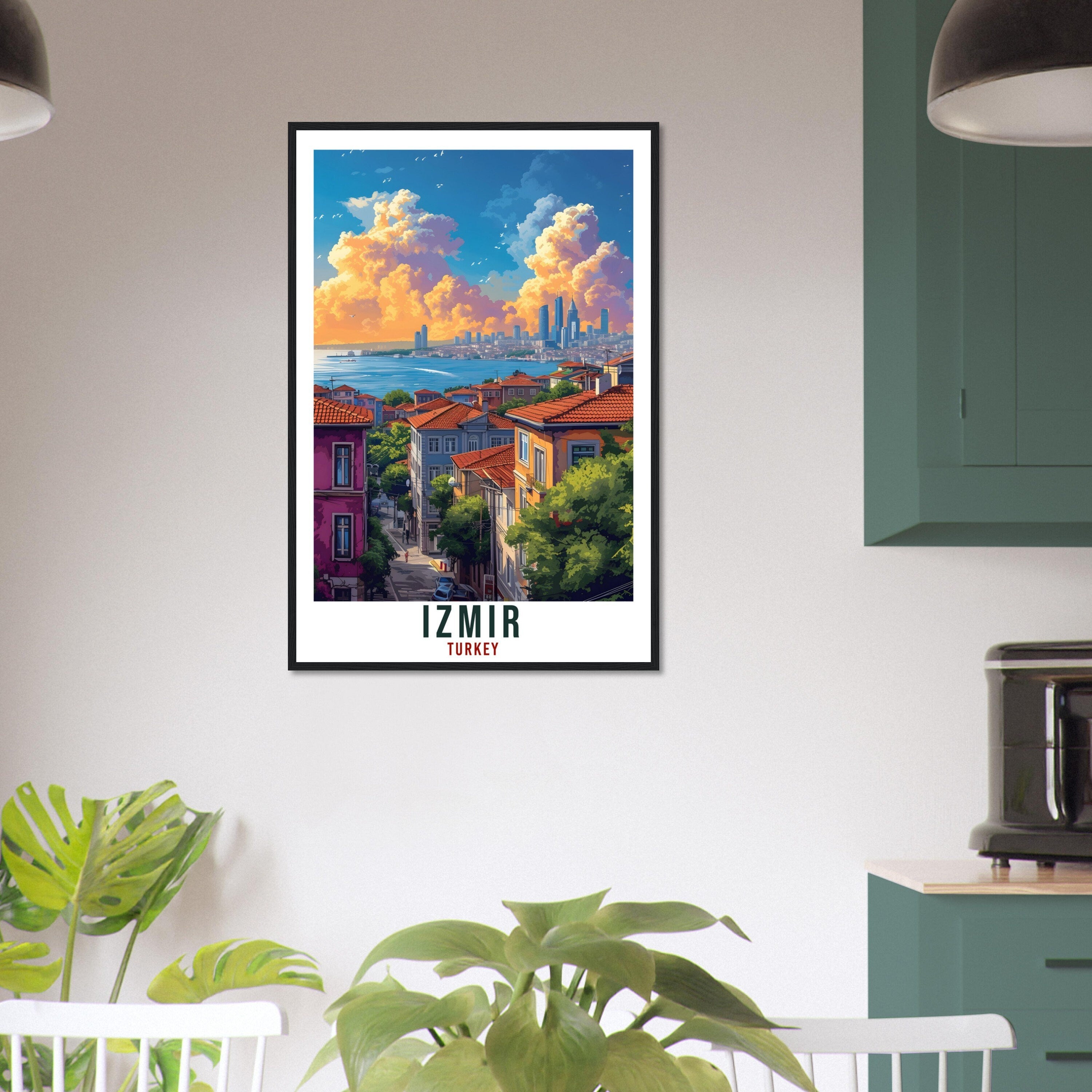 Izmir Gift Travel Print Turkey Home Decoration Izmir Turkish City Wall Art Gift Wall Hanging Art Lover Turkey Artwork Izmir Travel Poster