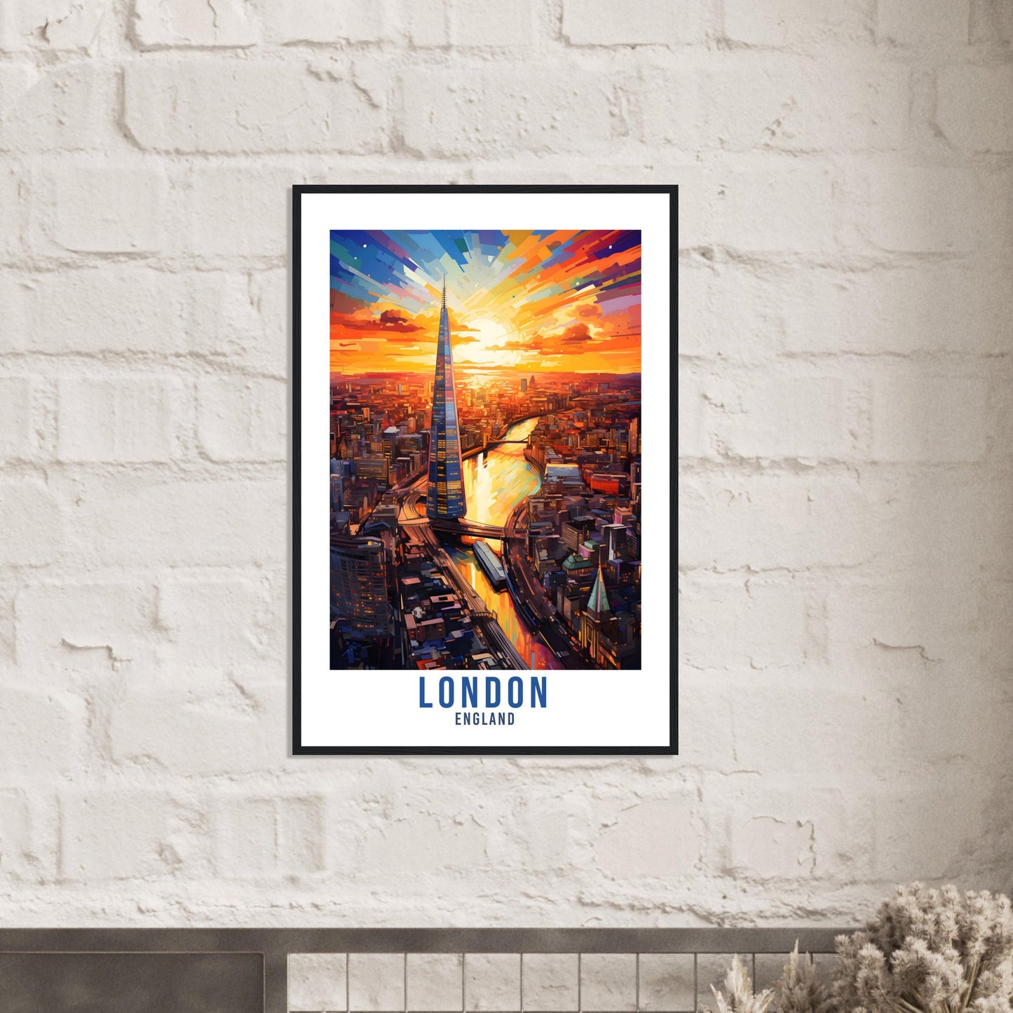 London Travel Print River Thames London Home Decor London Cityscape England Wall Hanging London Artwork Gift London Travel Poster Artwork