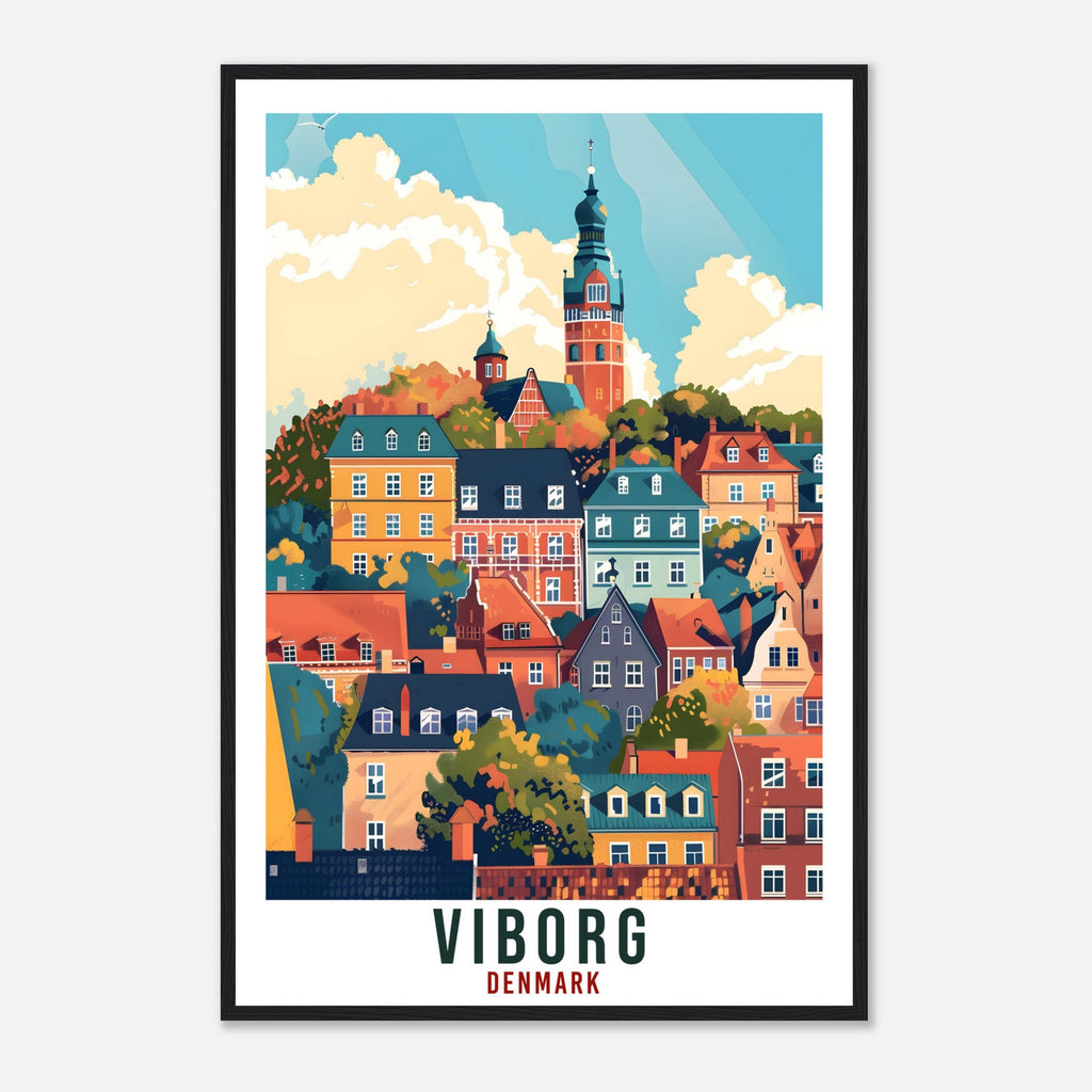 Viborg Travel Print Denmark Wall Art Wall Hanging Home Living Décor Viborg Gift Art Lovers Gift Denmark Artwork Gift Danish Travel Poster