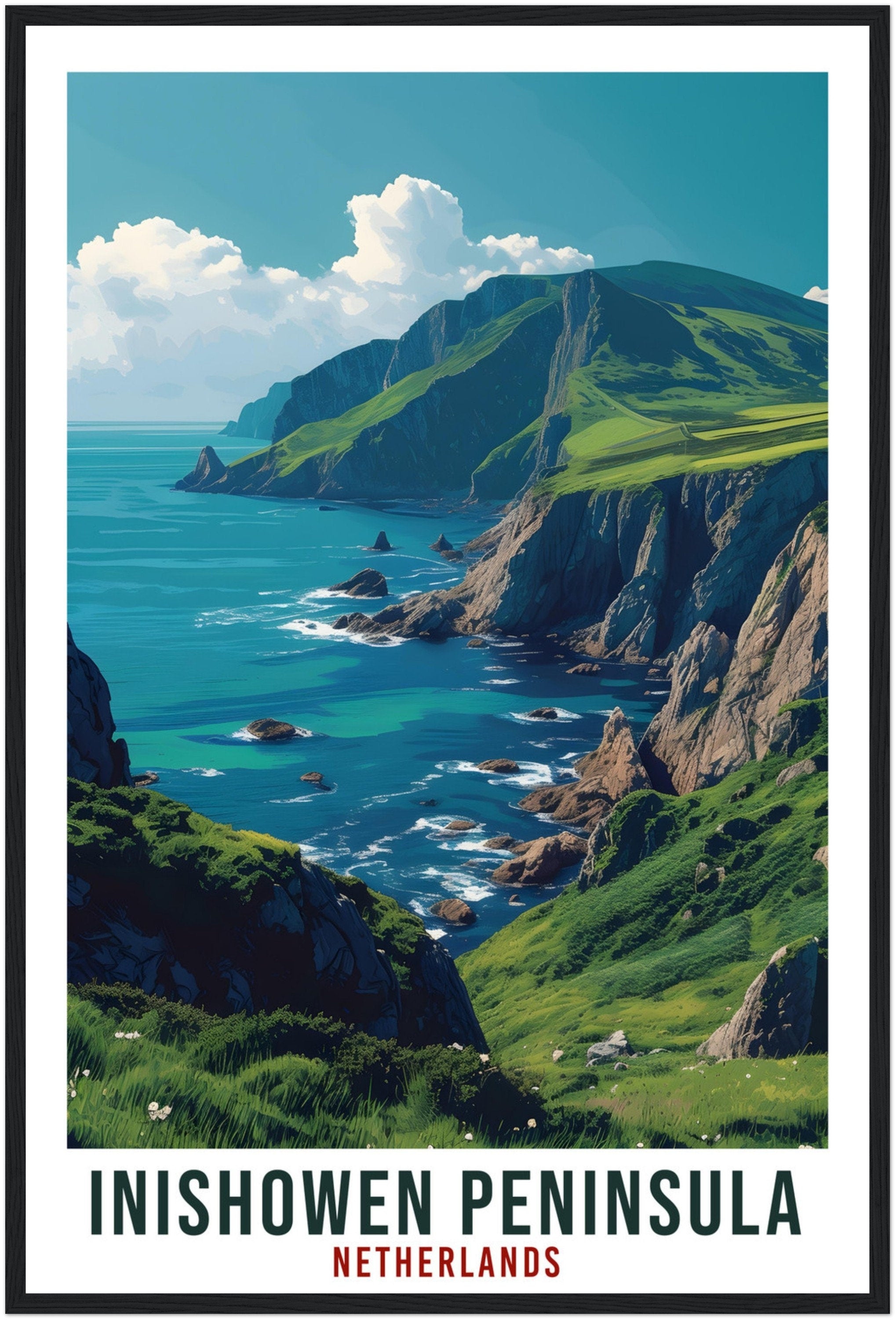 Inishowen Peninsula Travel Print Ireland Home Decoration Wall Art Gift Wall Hanging Art Lover Irish Artwork Ireland Inishowen Travel Poster