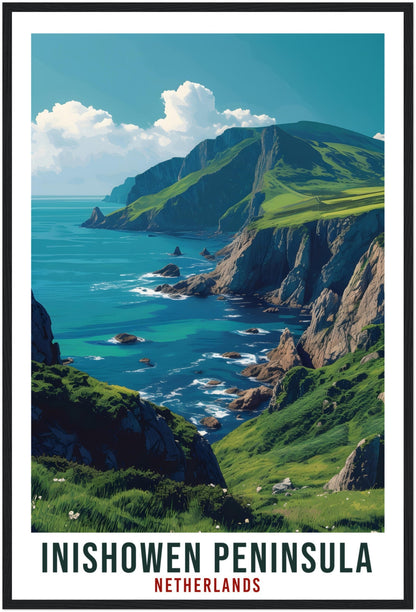 Inishowen Peninsula Travel Print Ireland Home Decoration Wall Art Gift Wall Hanging Art Lover Irish Artwork Ireland Inishowen Travel Poster