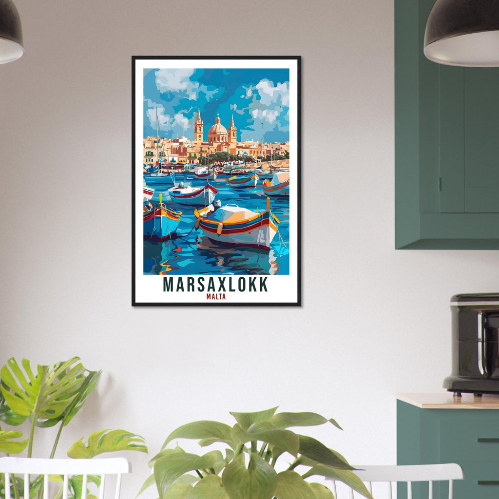 Marsaxlokk Travel Print Malta Wall Art Wall Hanging Home Living Décor Marsaxlokk Gift Art Lovers Gift Malta Artwork Gift Malta Travel Poster