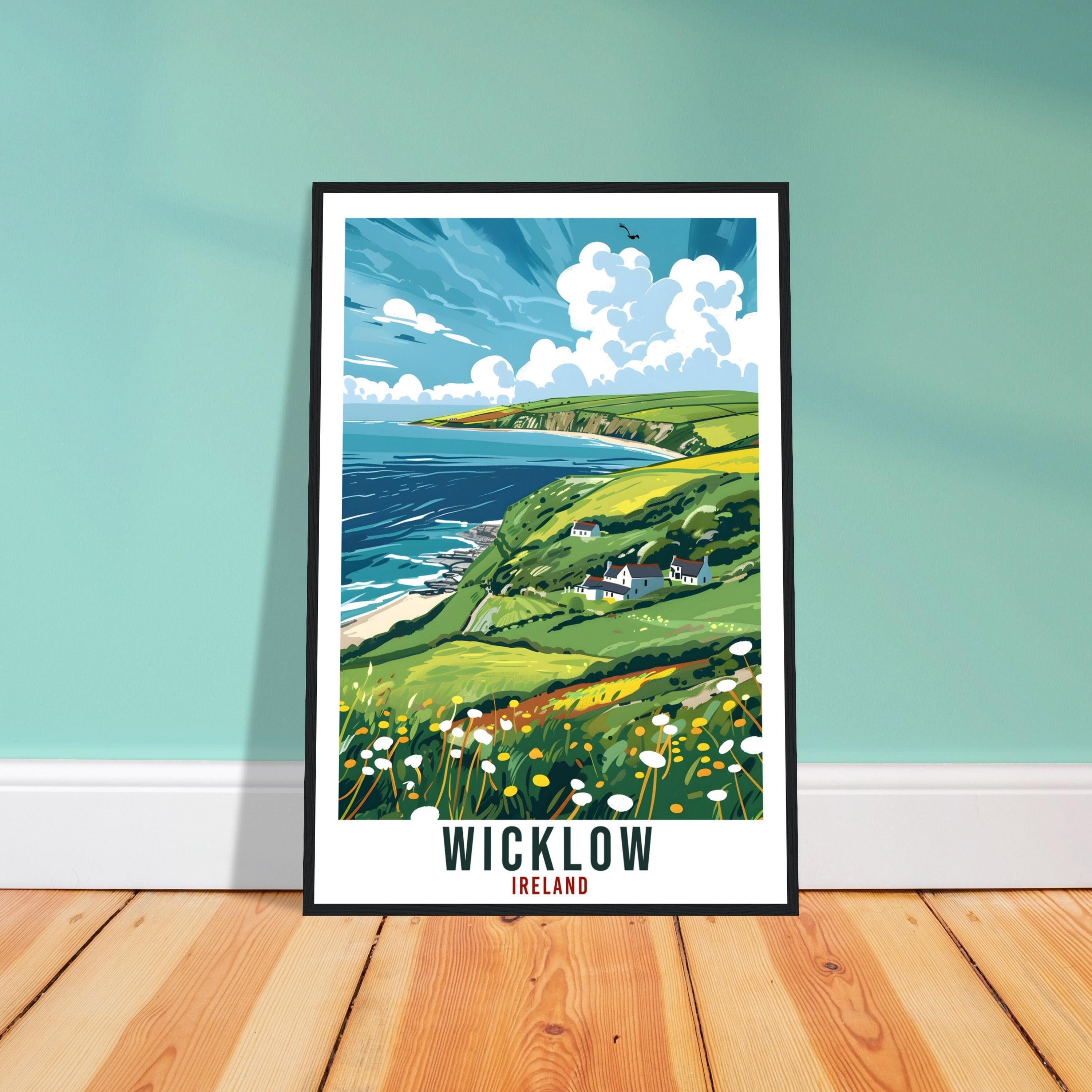 Wicklow Travel Print Ireland Wall Art Wall Hanging Home Décor Wicklow Coast Gift Art Lovers Gift Irish Artwork Gift Ireland Travel Poster