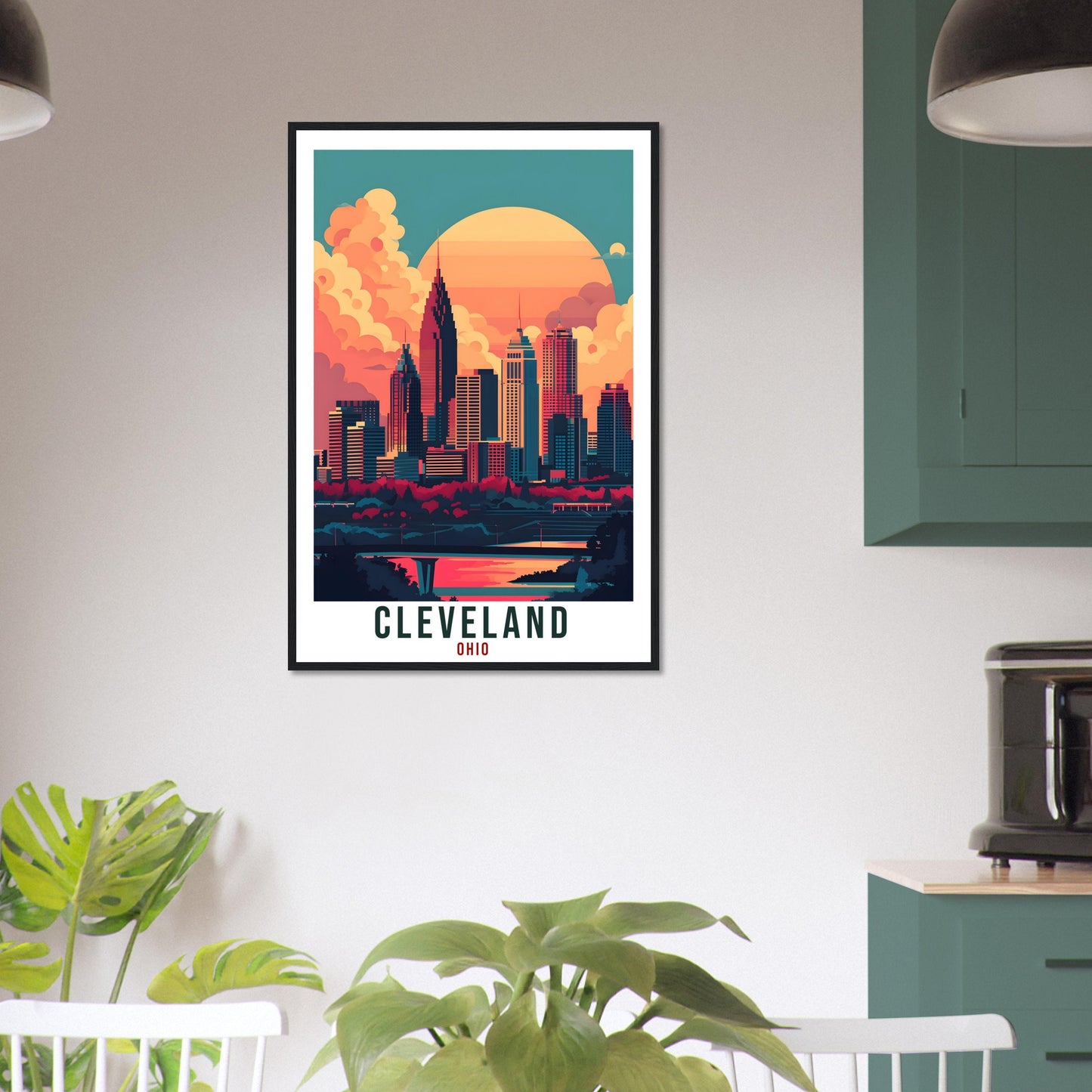 Cleveland Travel Print Ohio Home Decoration USA City Wall Art Gift Wall Hanging Art Lover Ohio Artwork Cleveland Travel Poster