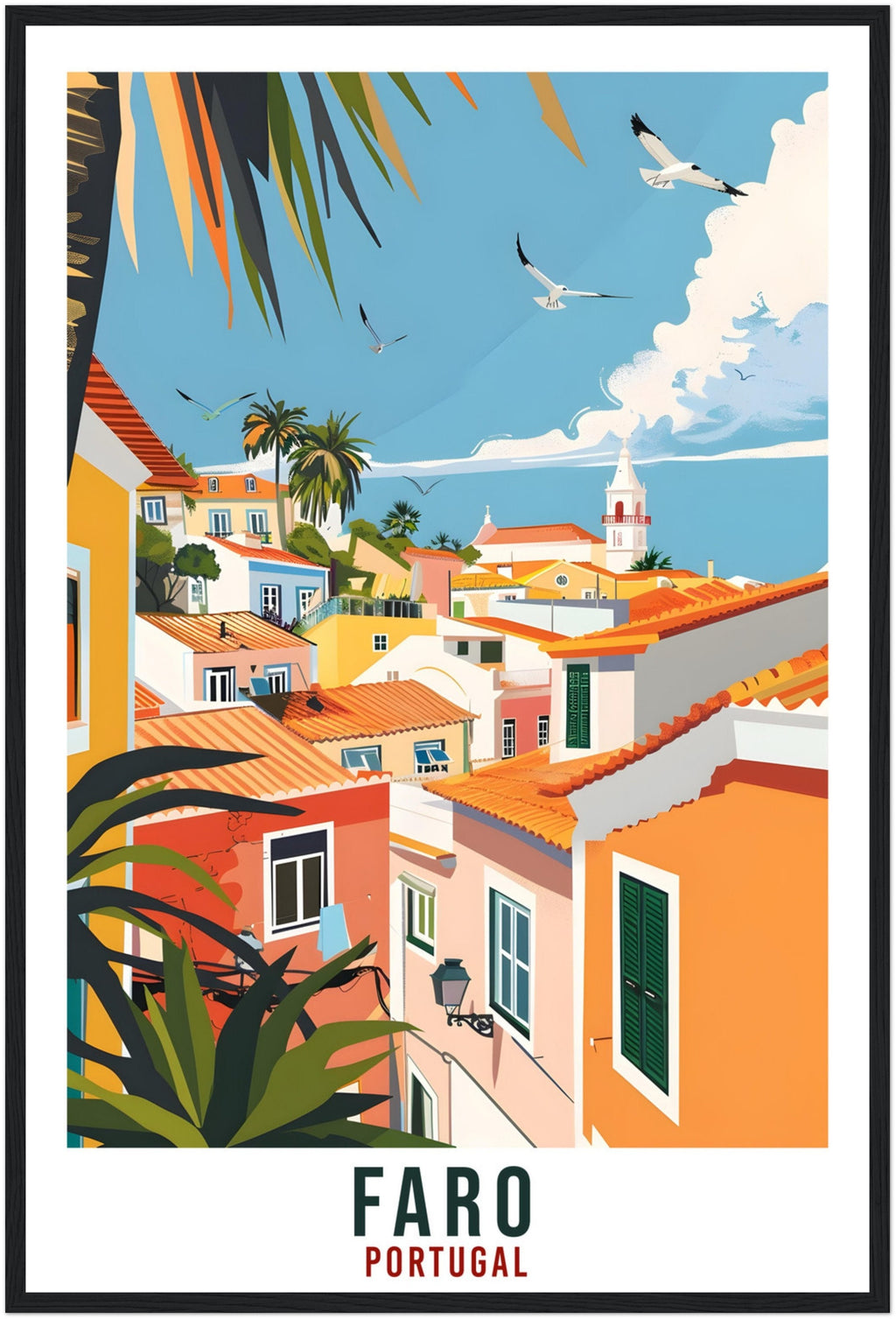 Faro Travel Print Home Decoration Wall Art Gift Wall Hanging Art Lover Portugal Artwork Portugal Faro Travel Poster Holiday Print Portuguese