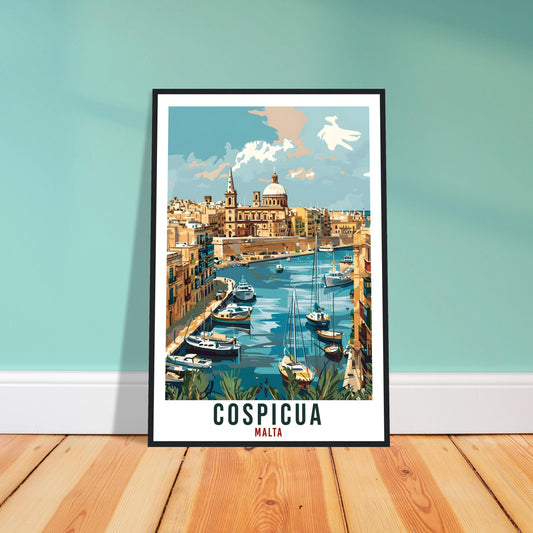 Cospicua Travel Print Malta Wall Art Wall Hanging Home Living Décor Cospicua Gift Art Lovers Gift Malta Artwork Gift Malta Travel Poster
